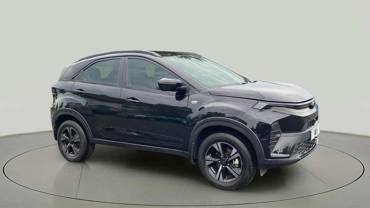 Front three-quarter view of a Tata Nexon