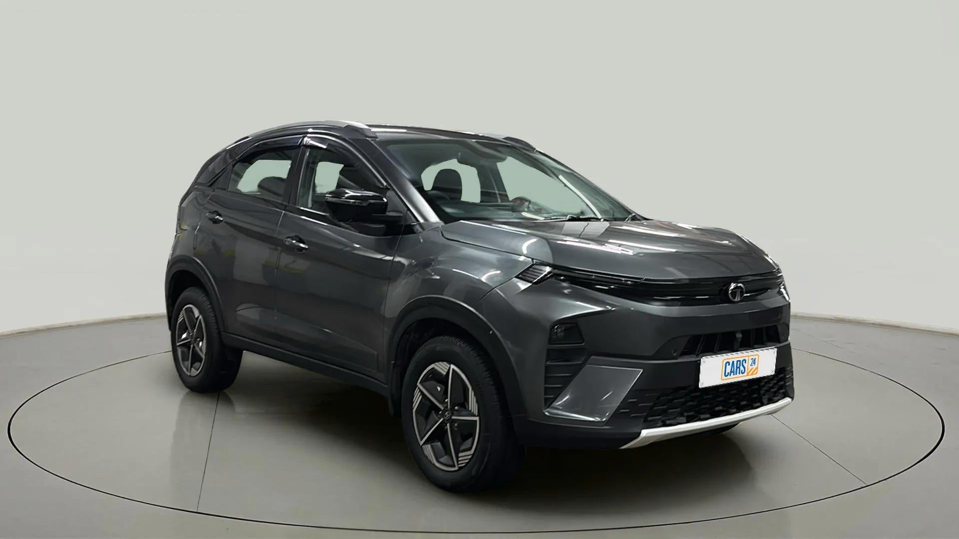Front three-quarter view of a Tata Nexon