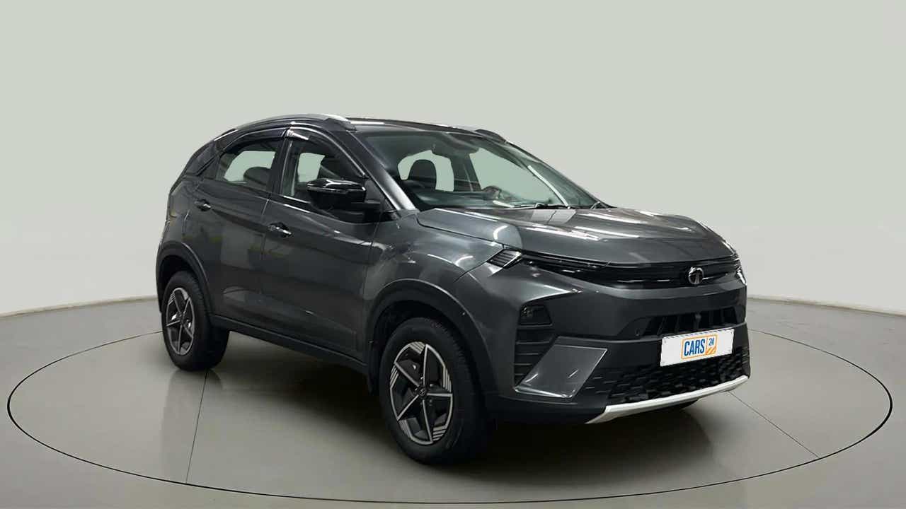 Front three-quarter view of a Tata Nexon