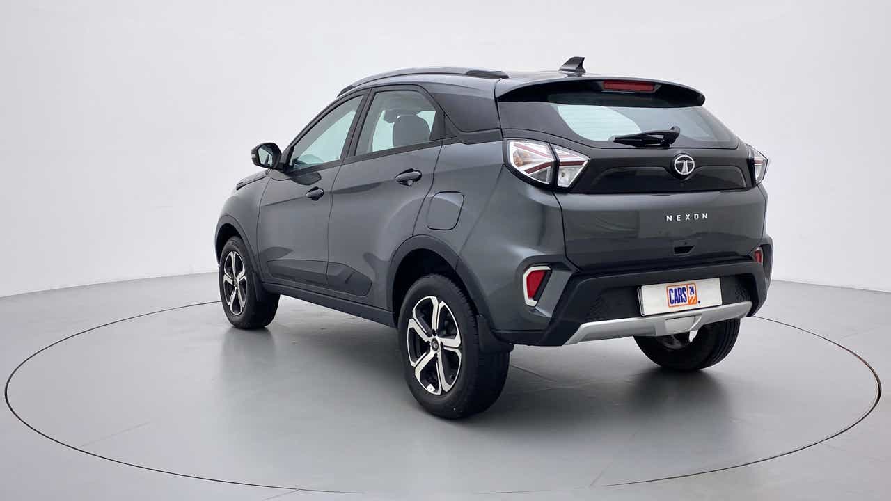 Rear three-quarter view of a Tata Nexon 2017-2023