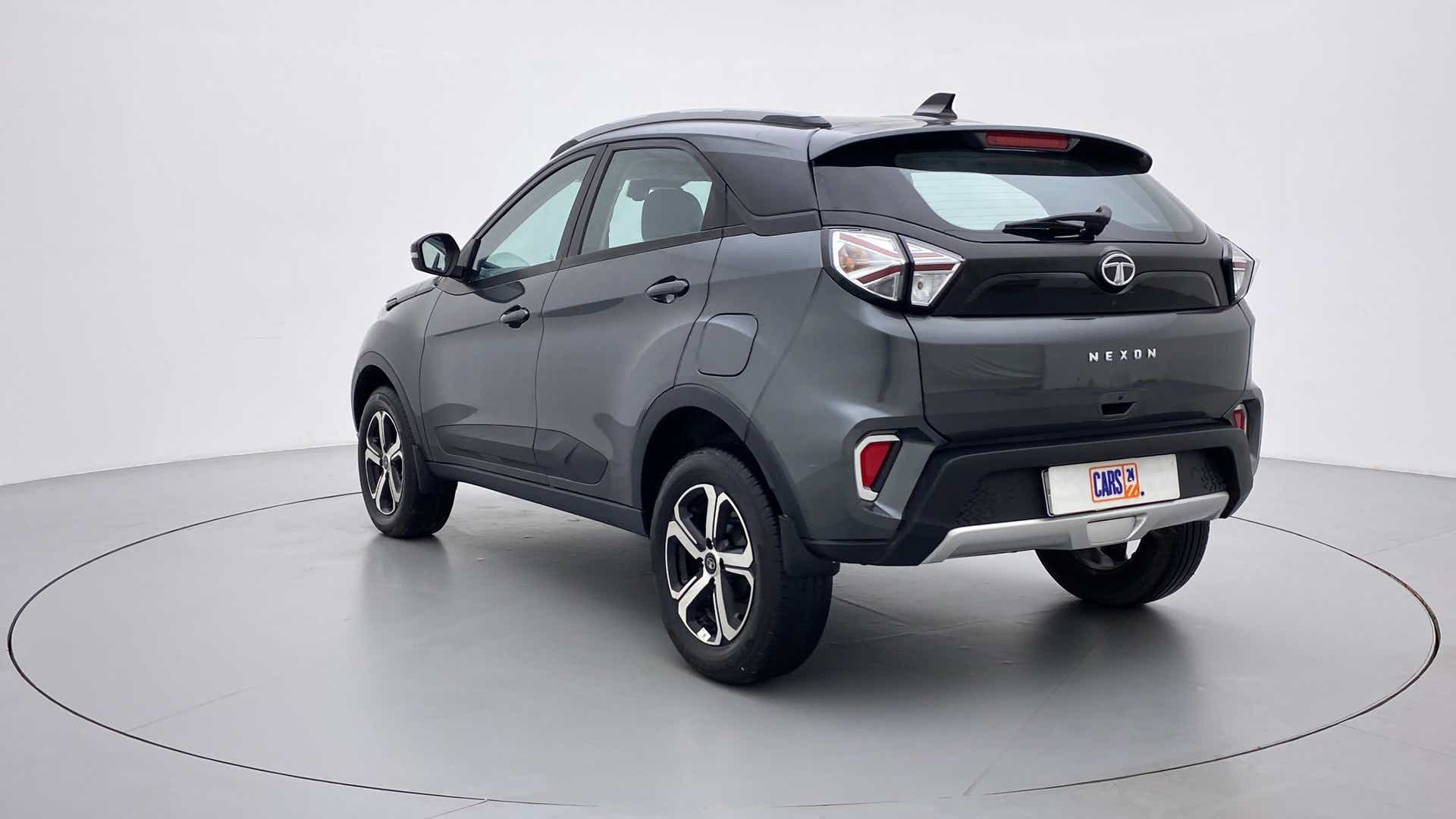 Rear three-quarter view of a Tata Nexon 2017-2023