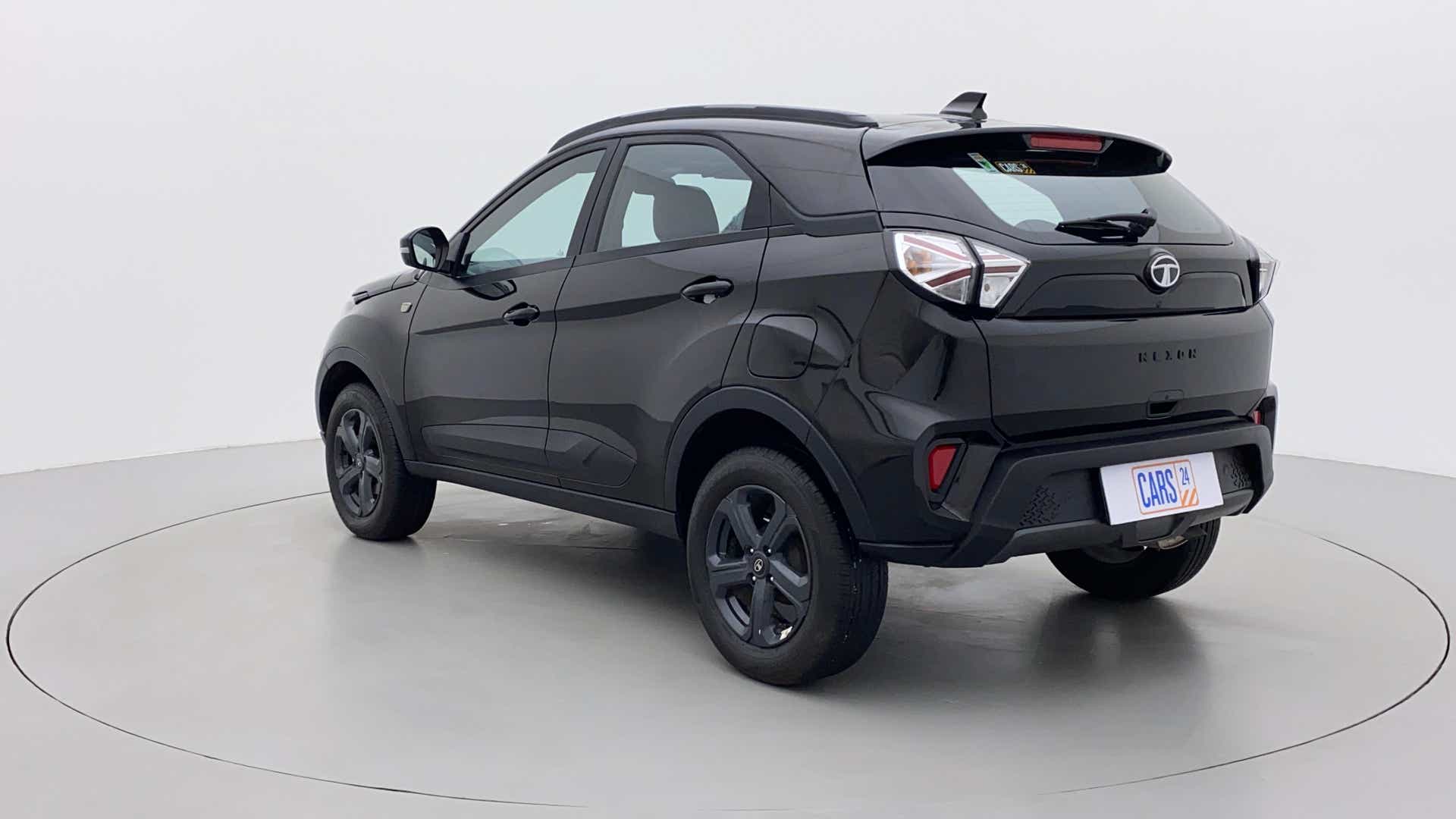 Rear three-quarter view of a Tata Nexon 2017-2023
