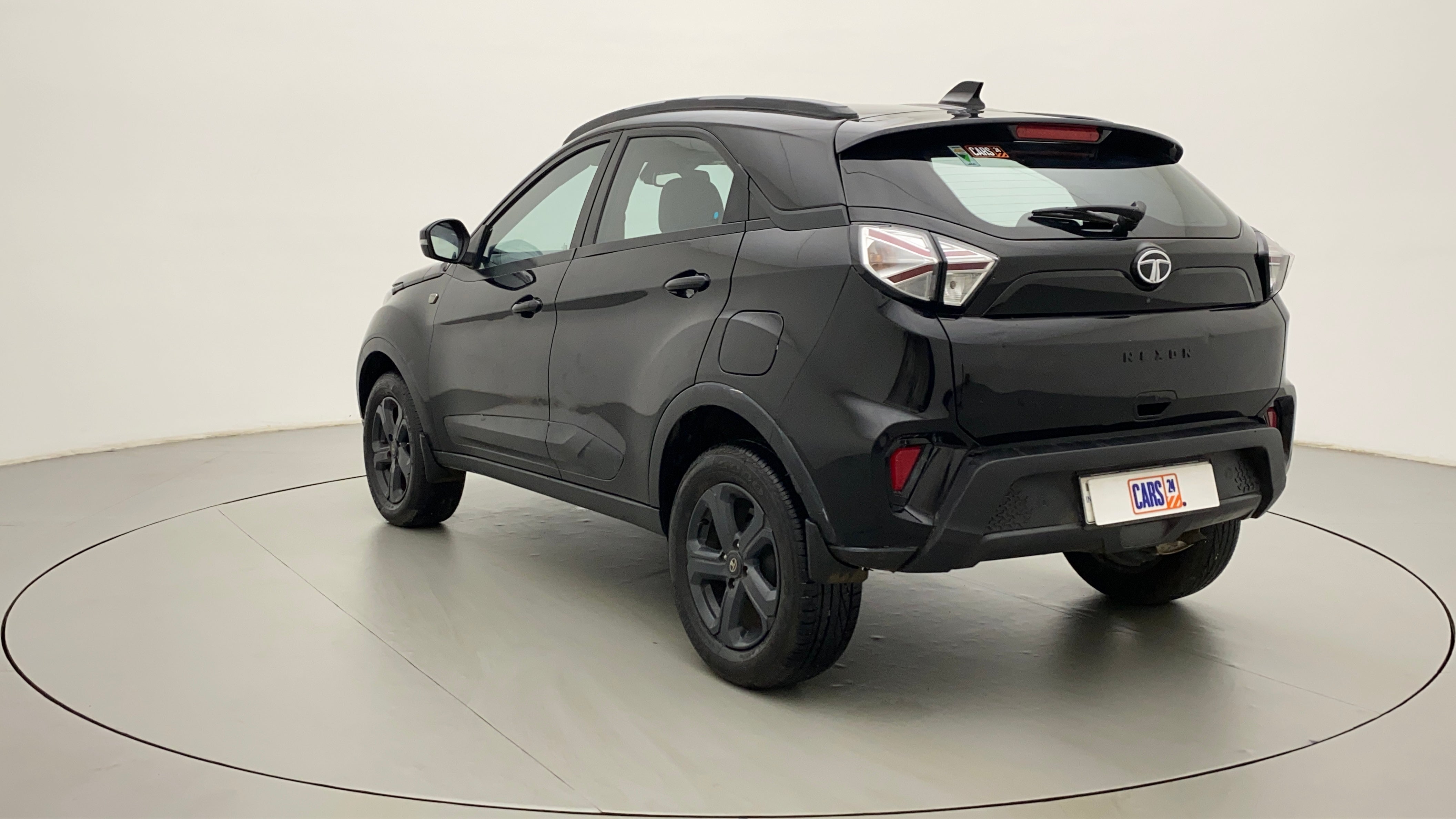 Rear three-quarter view of a Tata Nexon 2017-2023