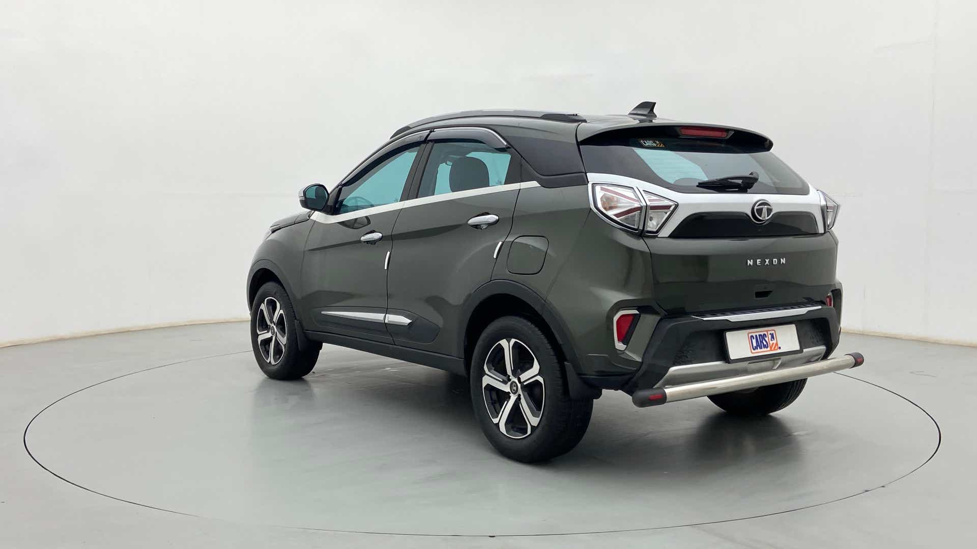 Rear three-quarter view of a Tata Nexon 2017-2023