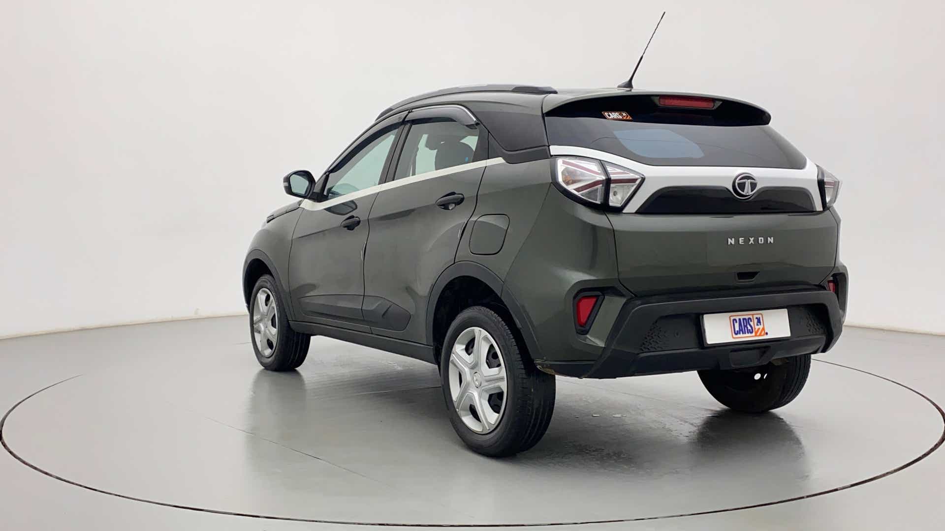 Rear three-quarter view of a Tata Nexon 2017-2023