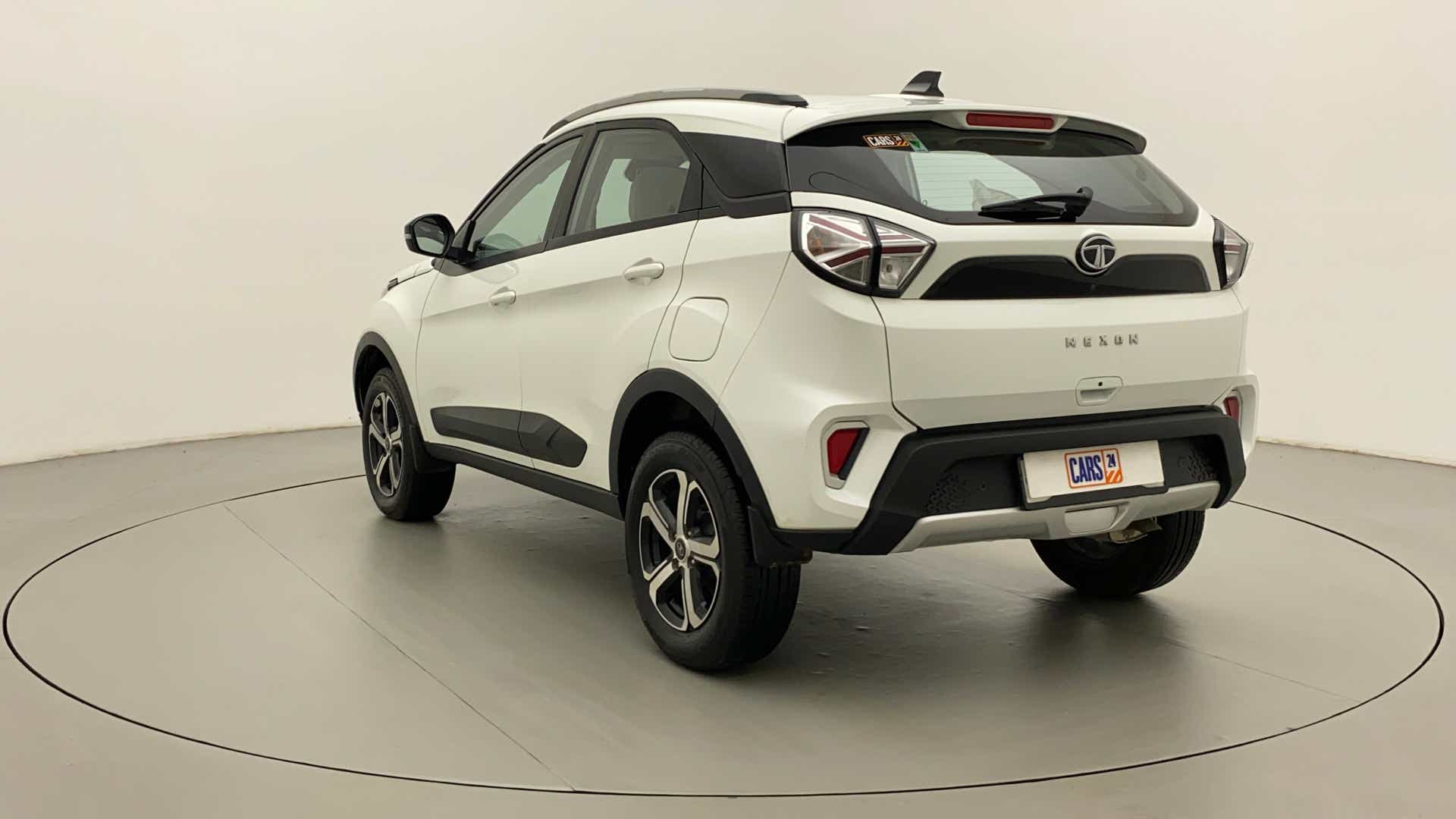 Rear three-quarter of a Tata Nexon 2017-2023