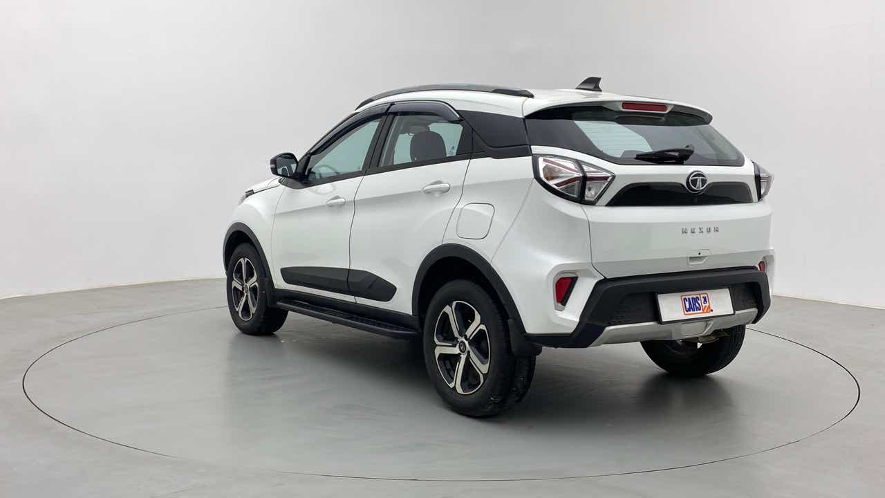 Rear three-quarter view of a Tata Nexon 2017-2023