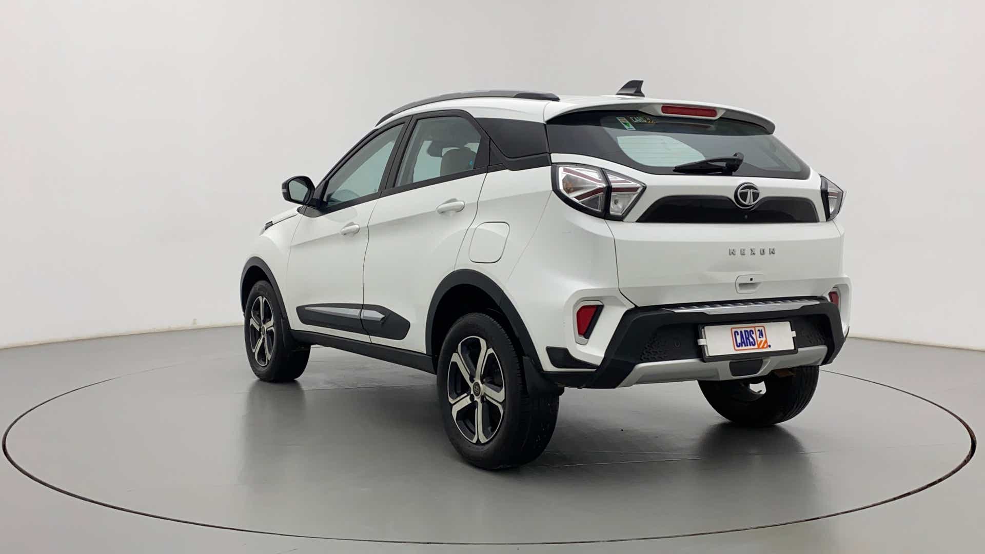 Rear three-quarter view of a Tata Nexon 2017-2023