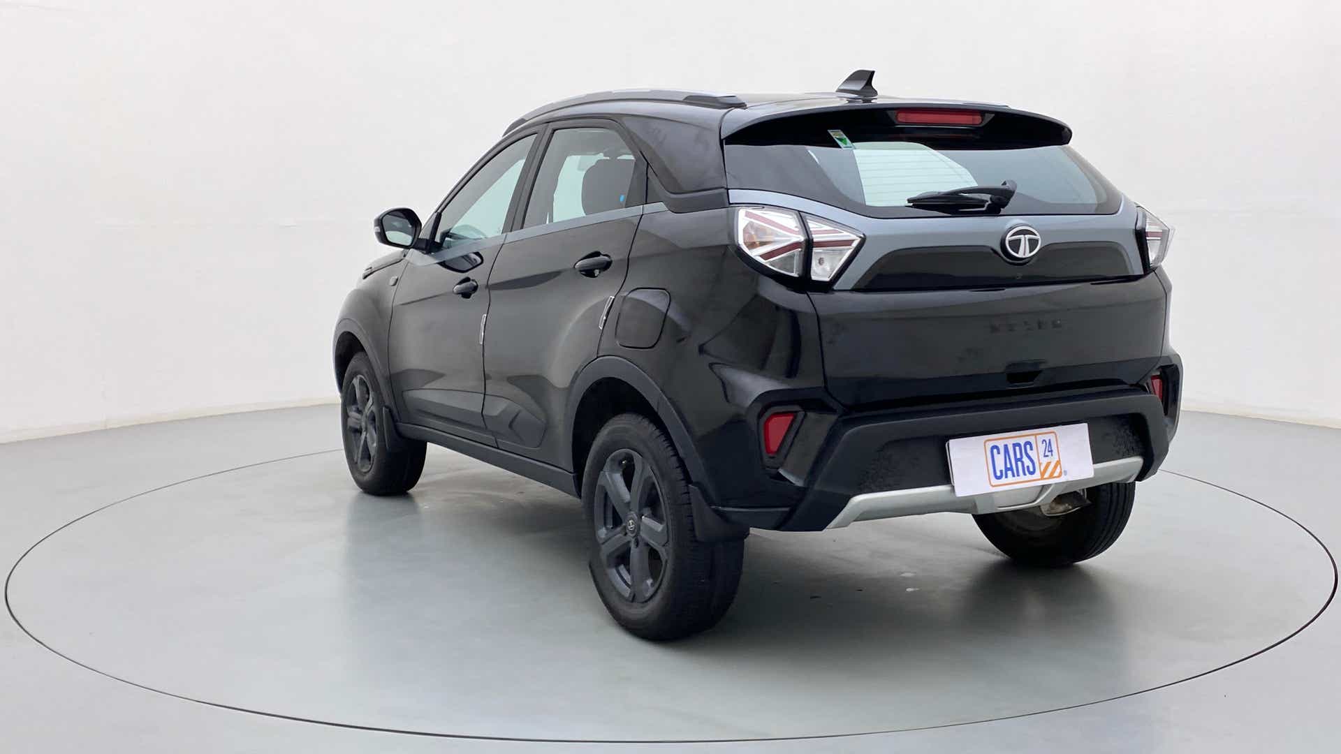 Rear three-quarter view of a Tata Nexon 2017-2023