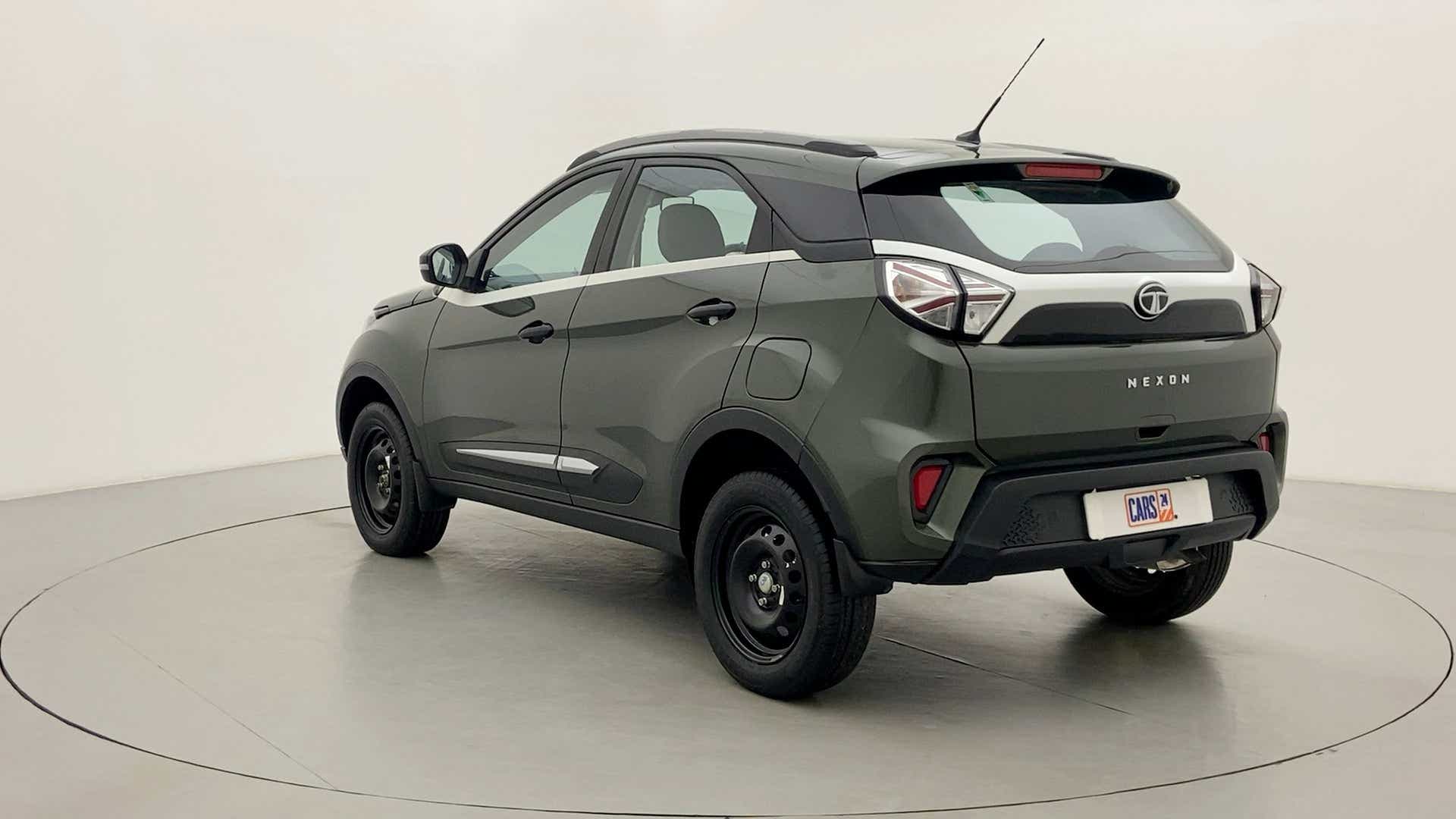 Rear three-quarter of a Tata Nexon 2017-2023
