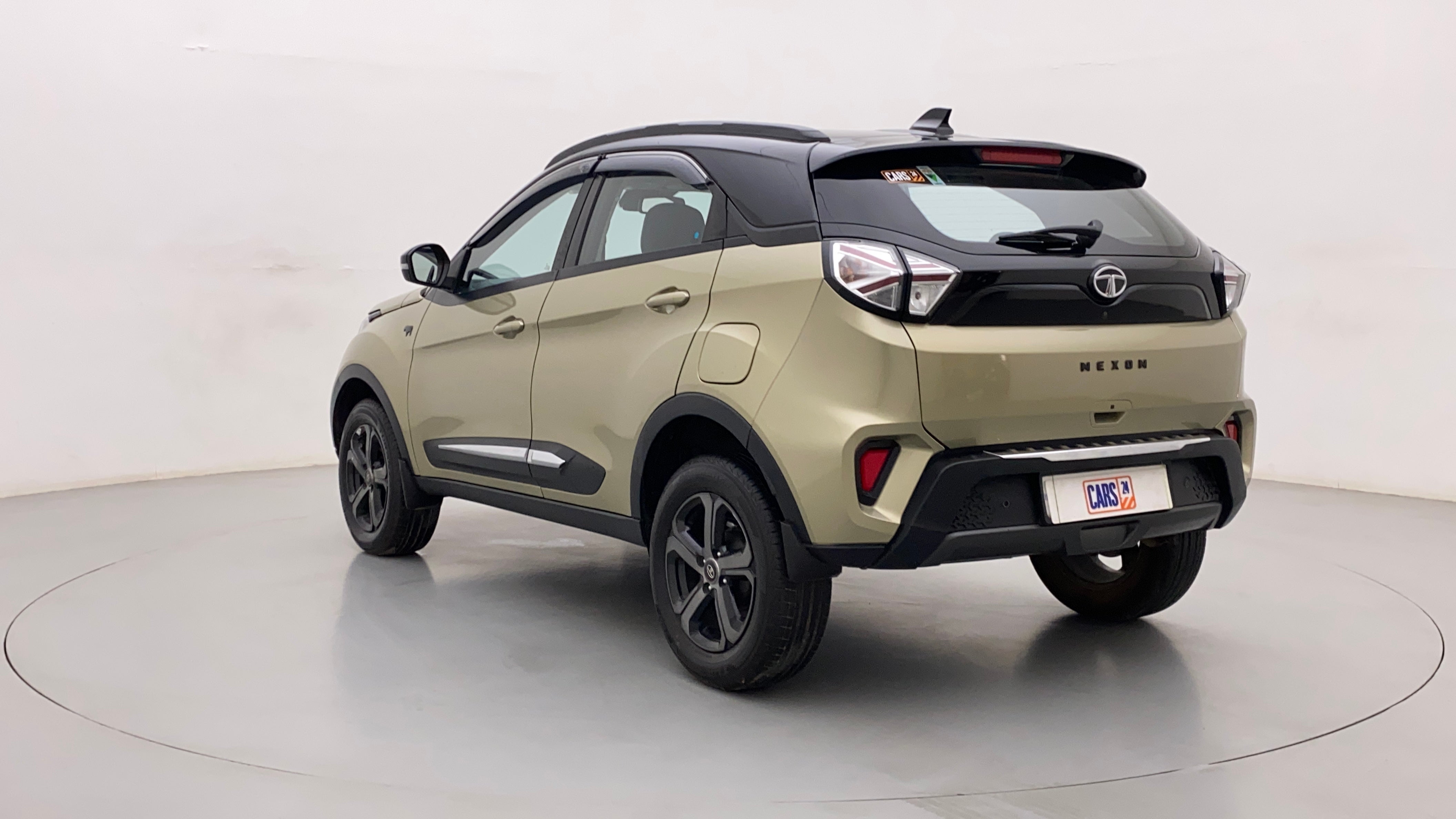Rear three-quarter of a Tata Nexon 2017-2023