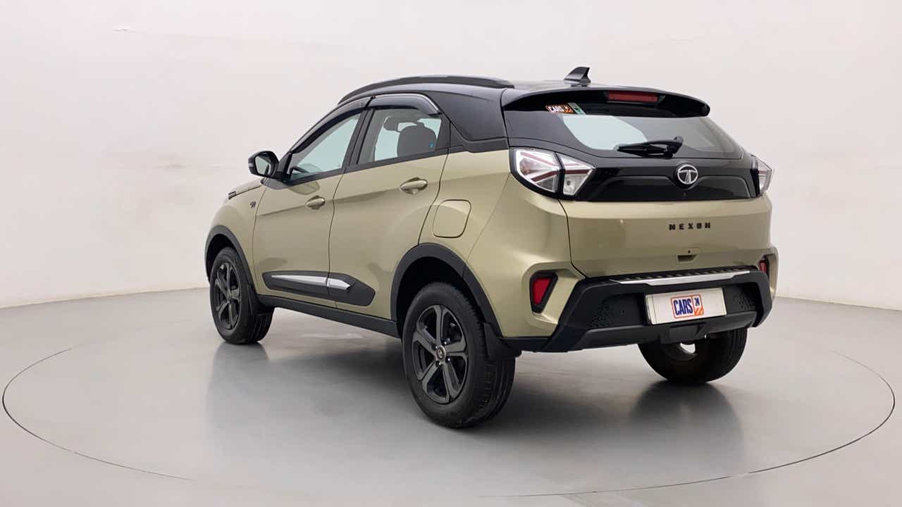Rear three-quarter of a Tata Nexon 2017-2023