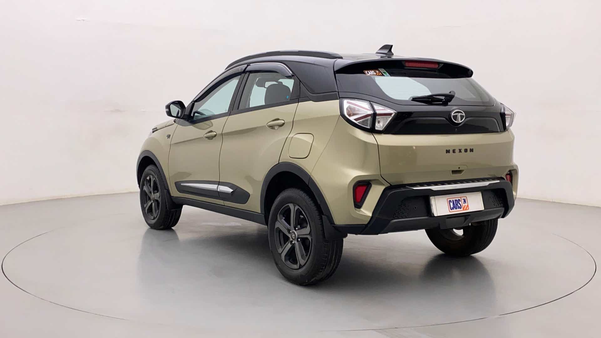 Rear three-quarter of a Tata Nexon 2017-2023