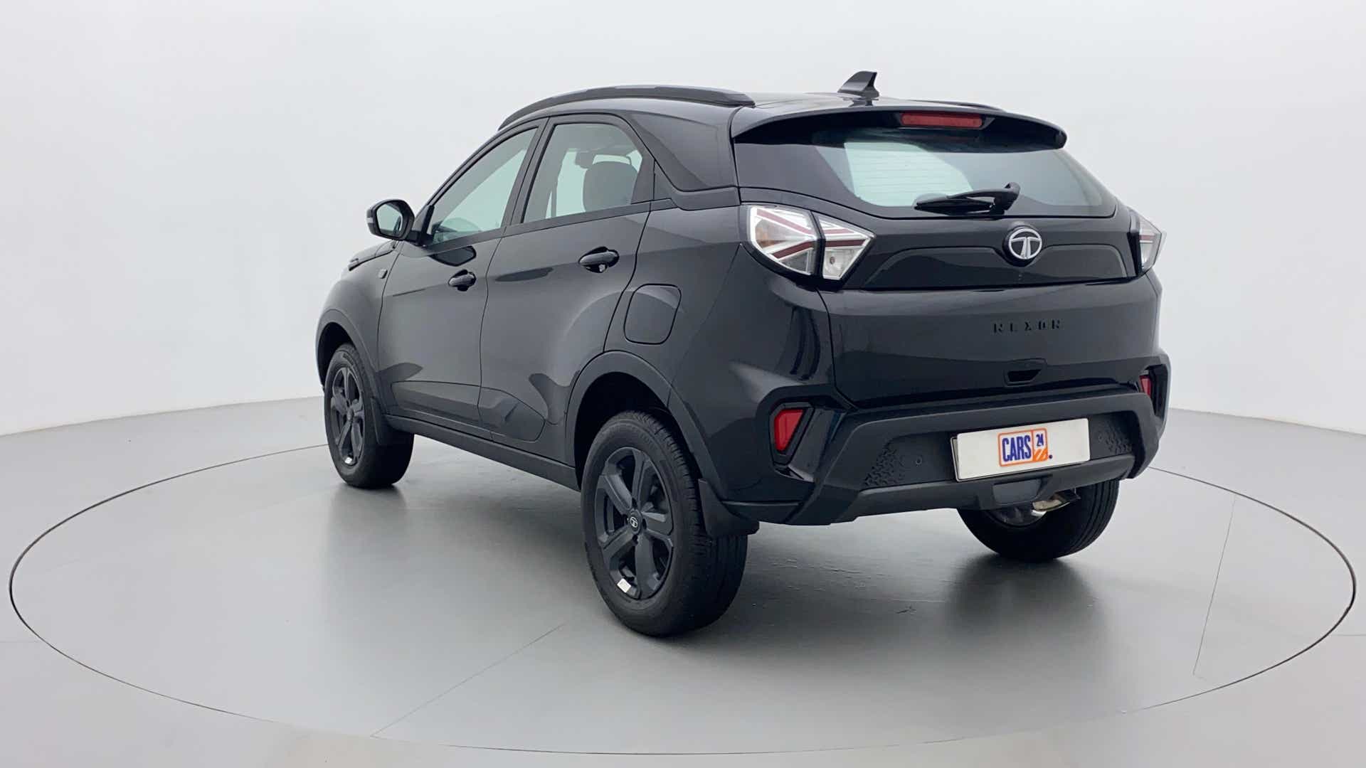 Rear three-quarter view of a Tata Nexon 2017-2023