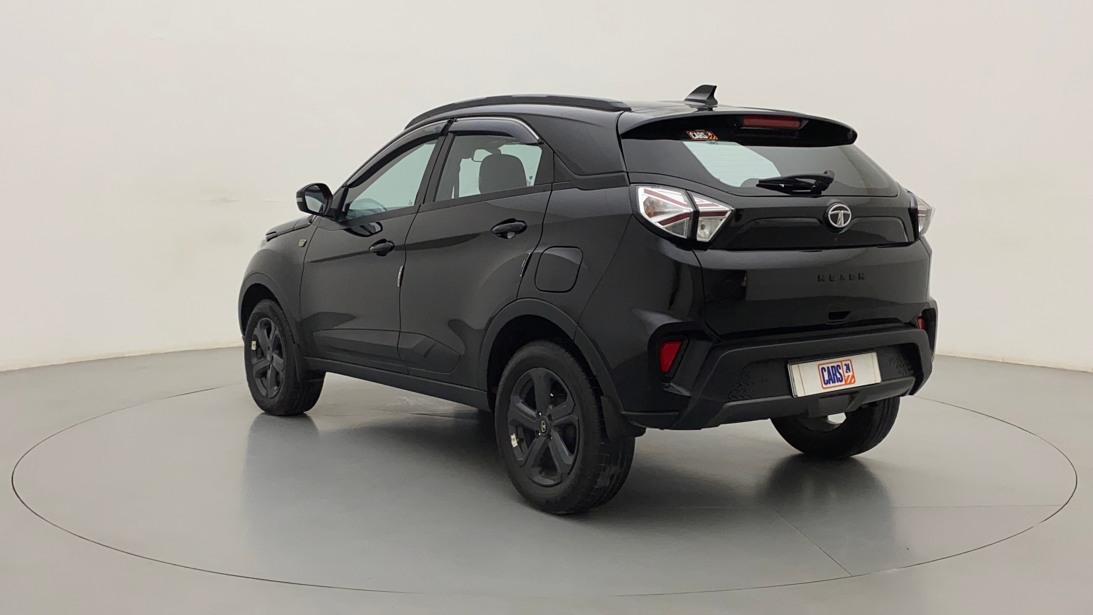 Rear three-quarter view of a Tata Nexon 2017-2023