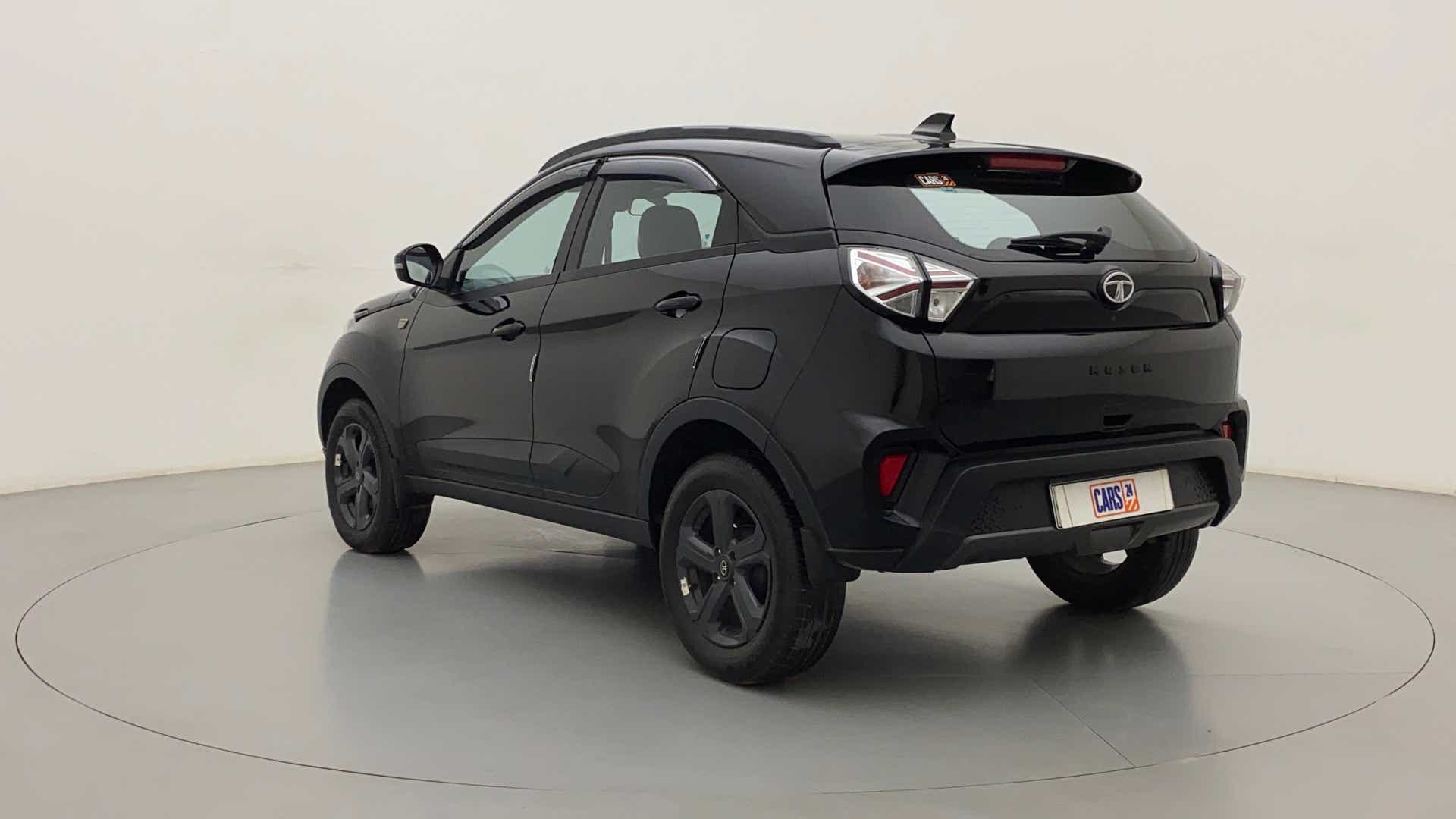 Rear three-quarter view of a Tata Nexon 2017-2023