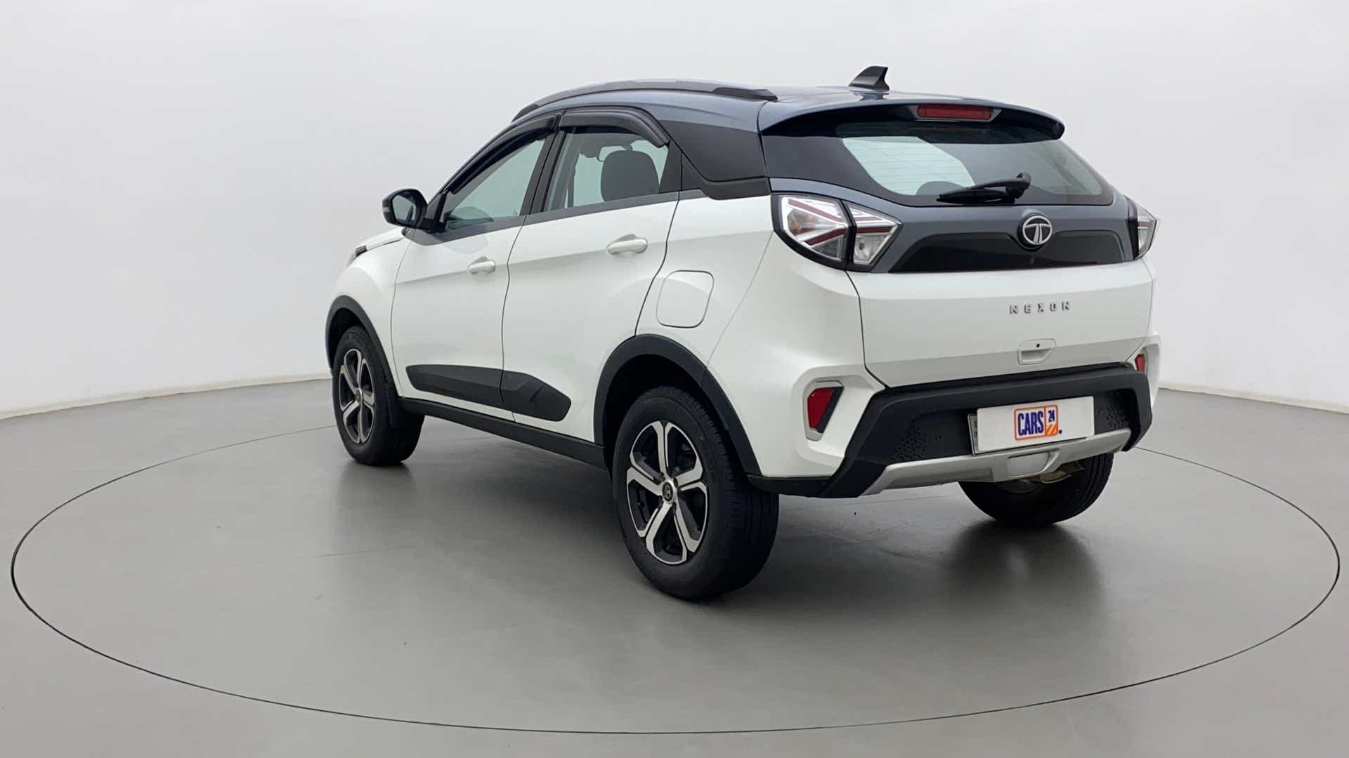 Rear three-quarter view of a Tata Nexon 2017-2023
