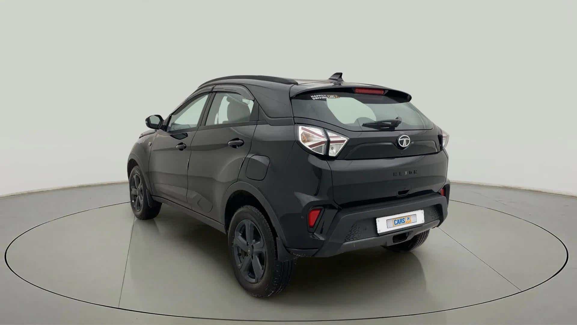 Rear three-quarter of a Tata Nexon 2017-2023
