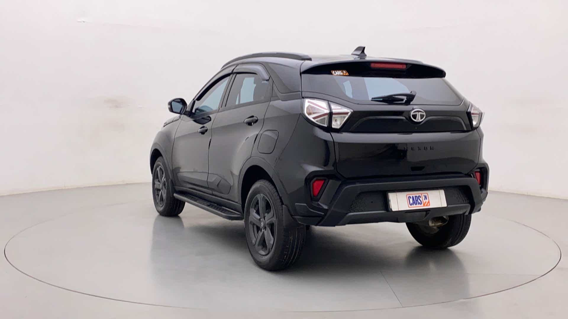 Rear three-quarter view of a Tata Nexon 2017-2023