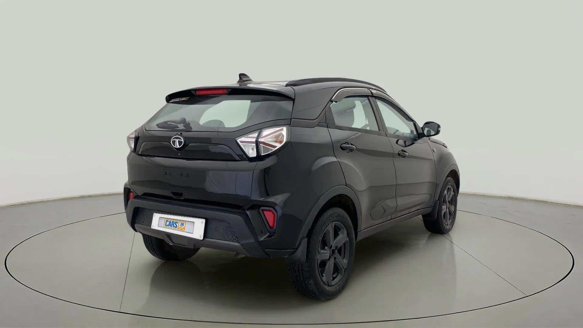 Rear three-quarter view of a Tata Nexon 2017-2023
