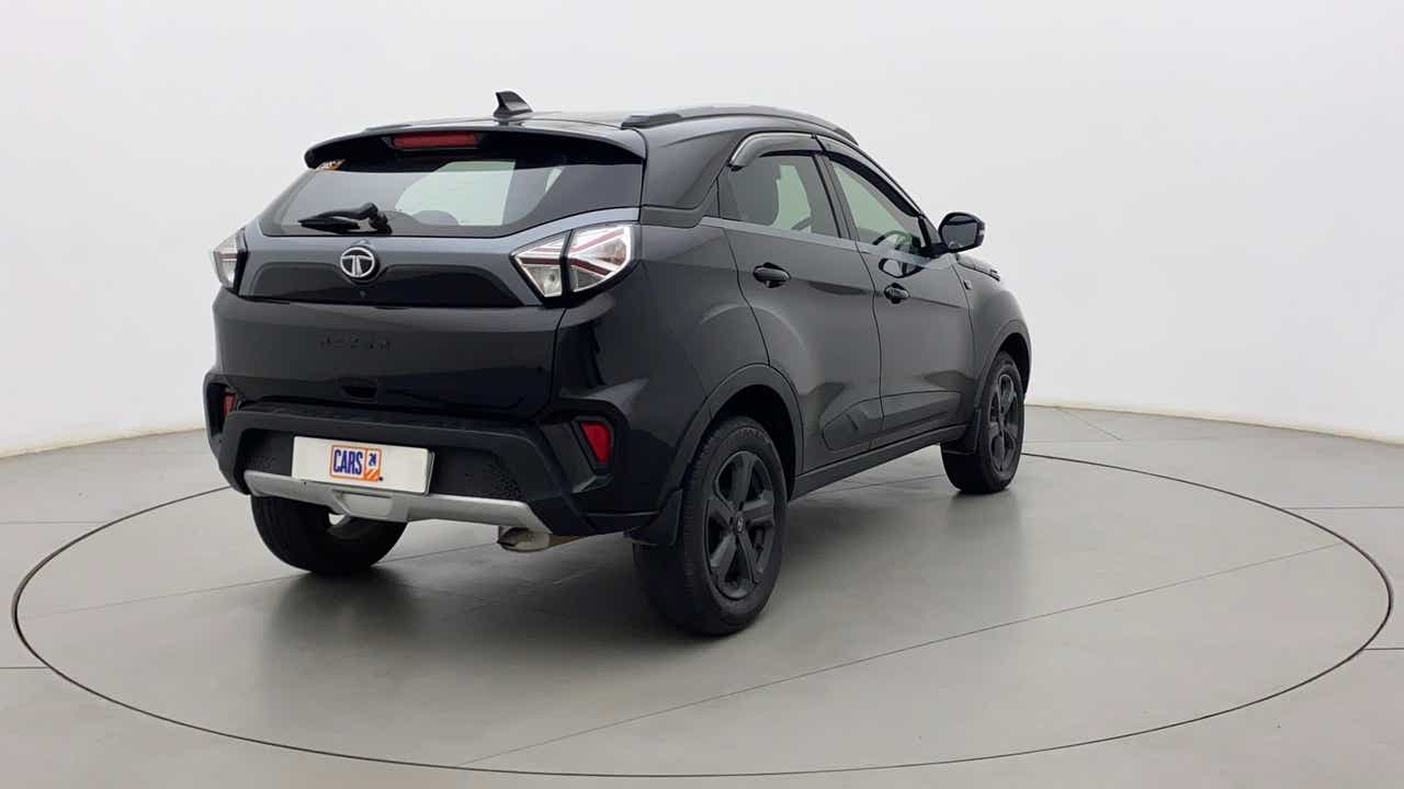 Rear three-quarter of a Tata Nexon 2017-2023