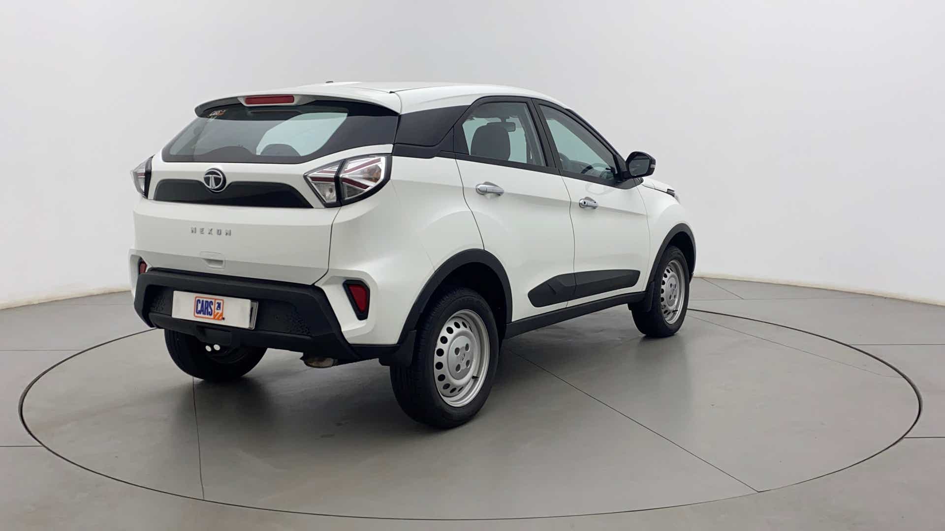 Rear three-quarter view of a Tata Nexon 2017-2023