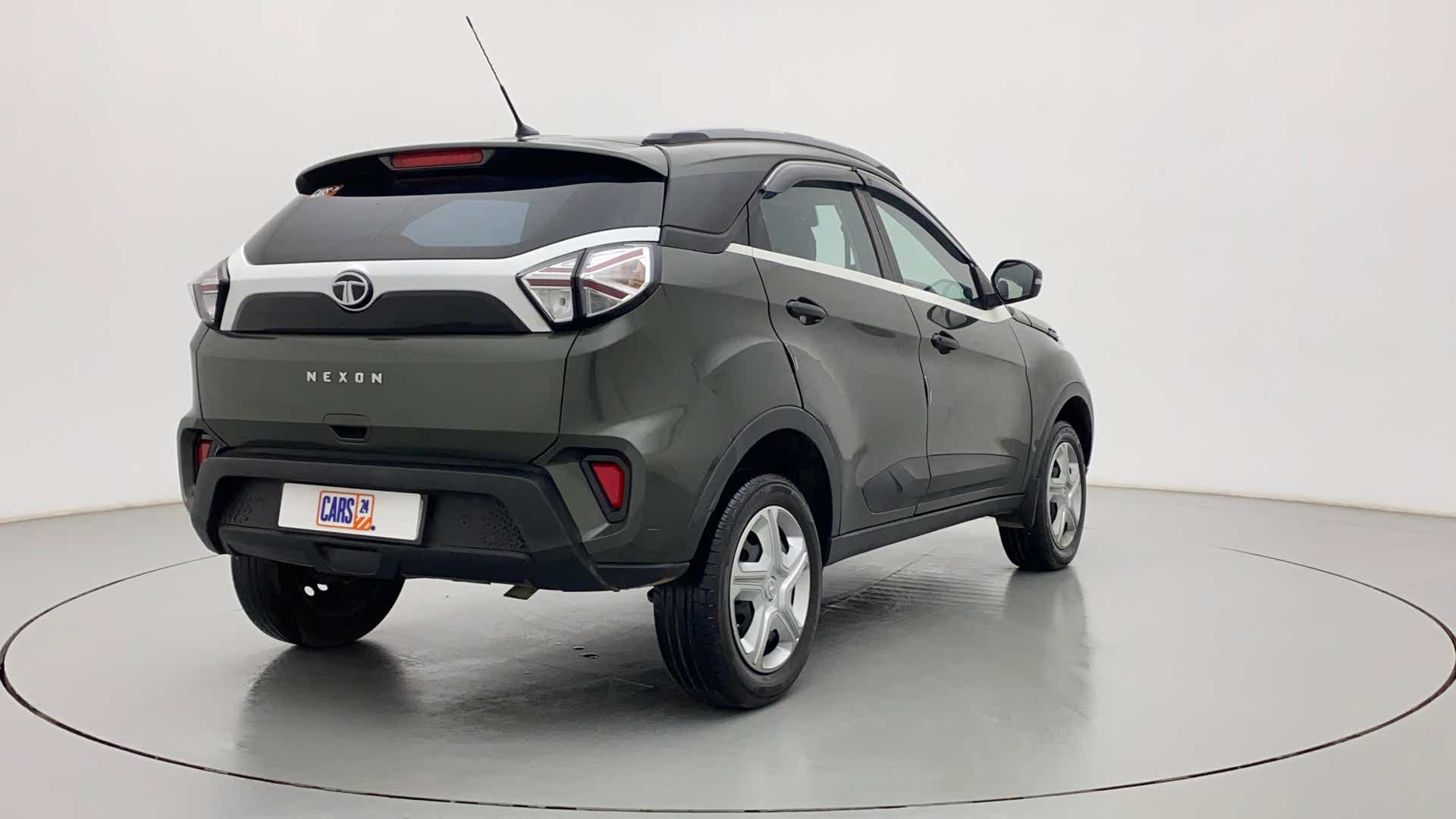 Rear three-quarter view of a Tata Nexon 2017-2023