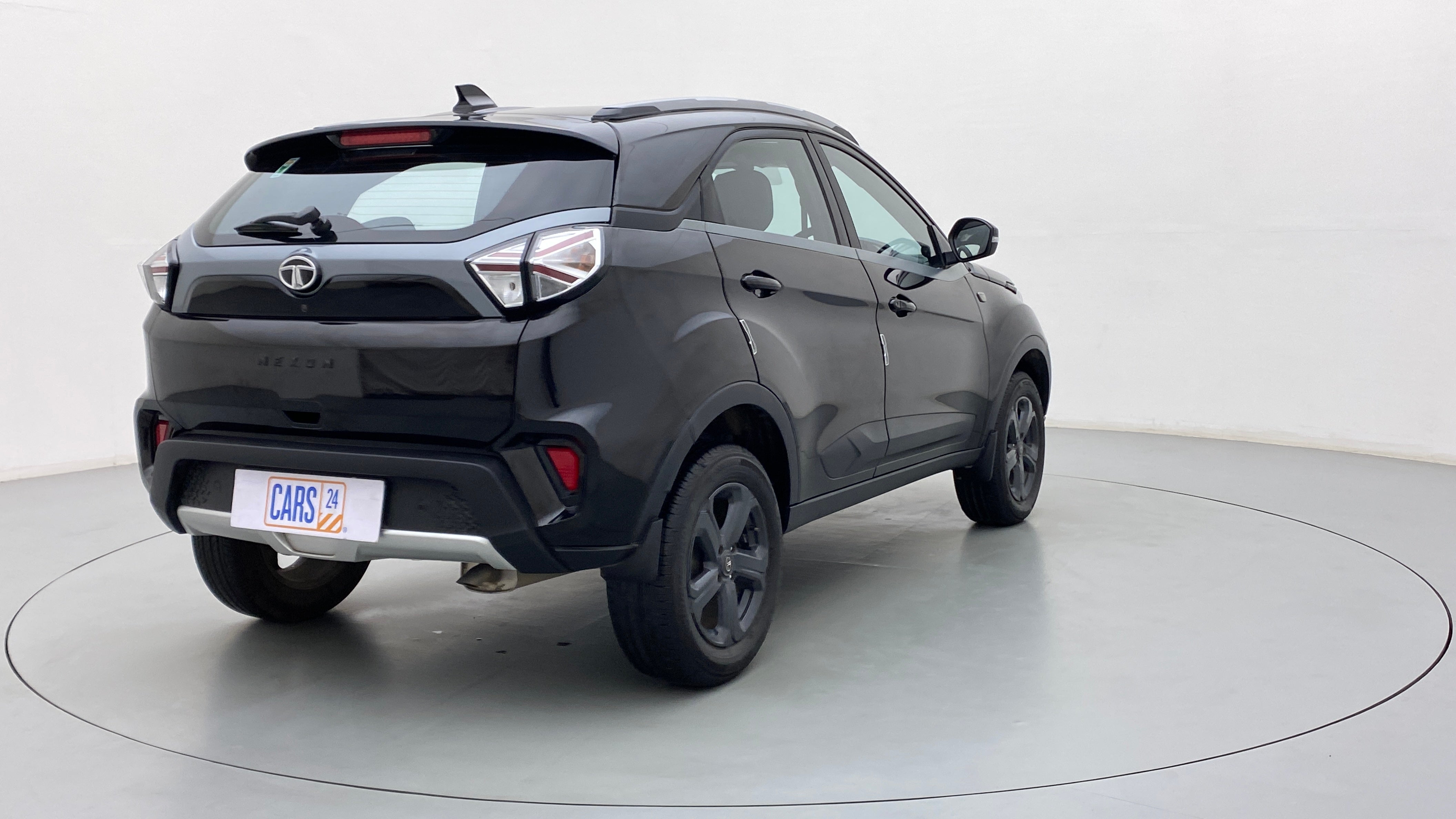 Rear three-quarter view of a Tata Nexon 2017-2023