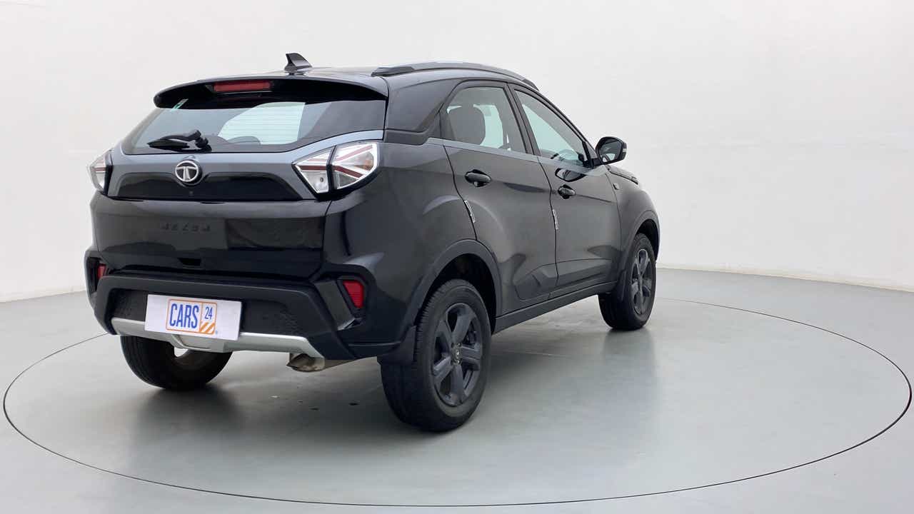 Rear three-quarter view of a Tata Nexon 2017-2023
