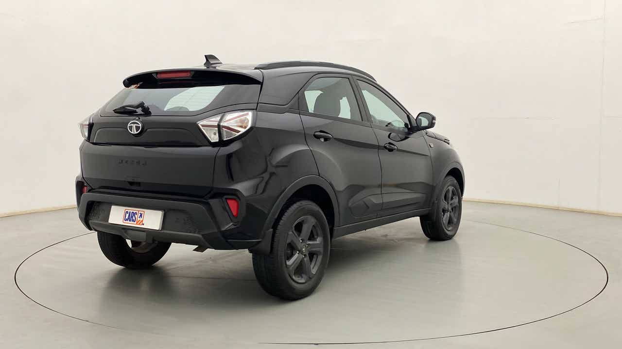 Rear three-quarter view of a Tata Nexon 2017-2023
