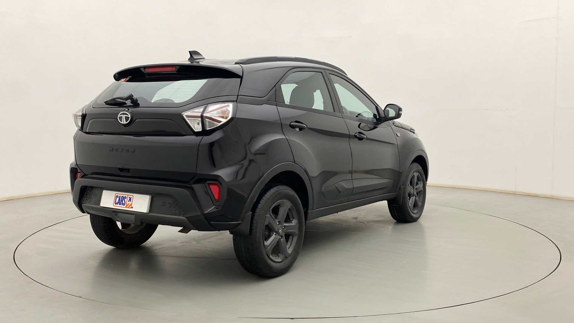 Rear three-quarter view of a Tata Nexon 2017-2023