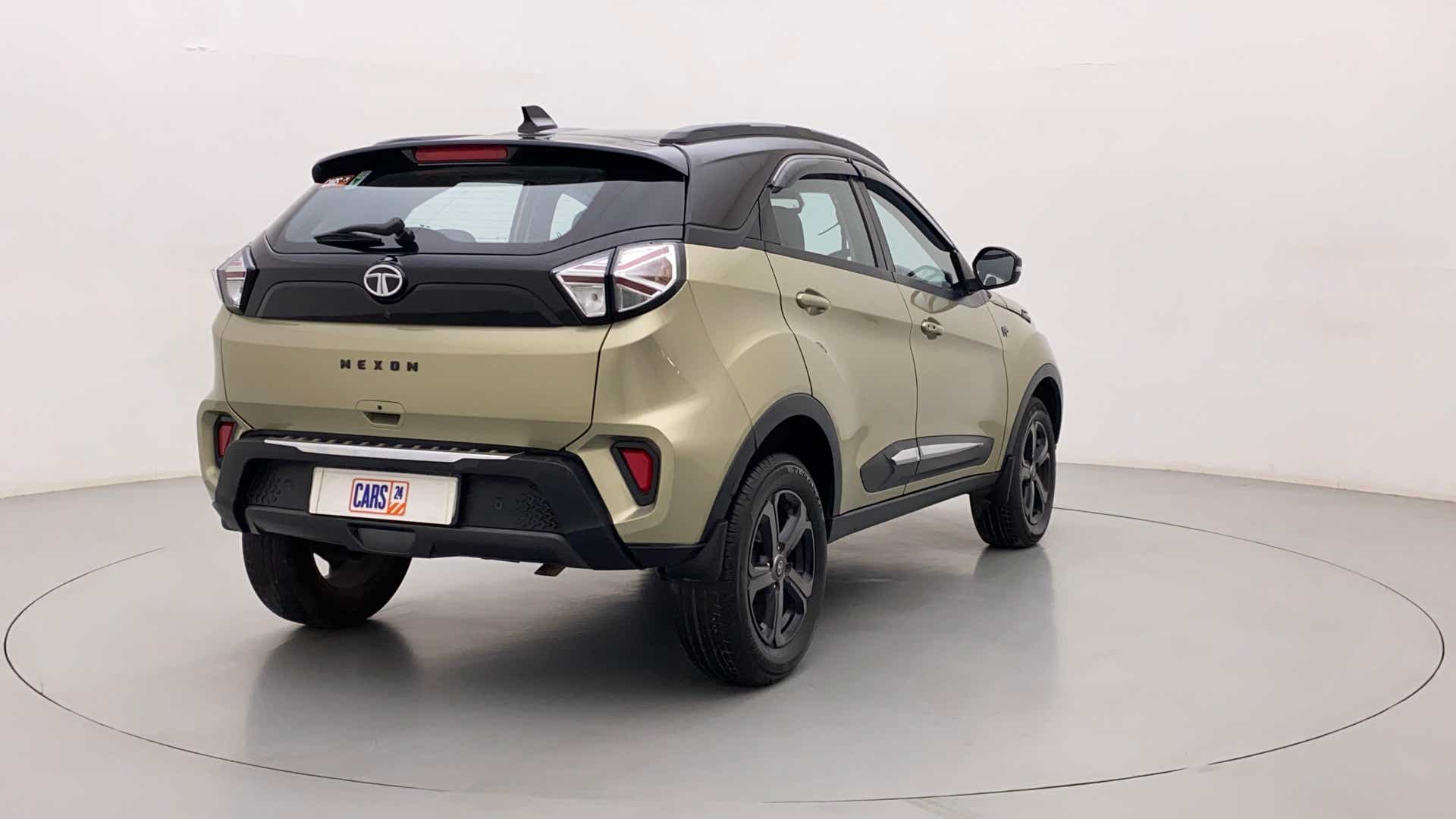 Rear three-quarter view of a Tata Nexon 2017-2023