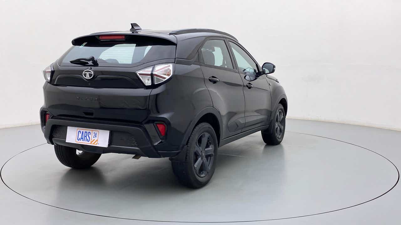 Rear three-quarter view of a Tata Nexon 2017-2023
