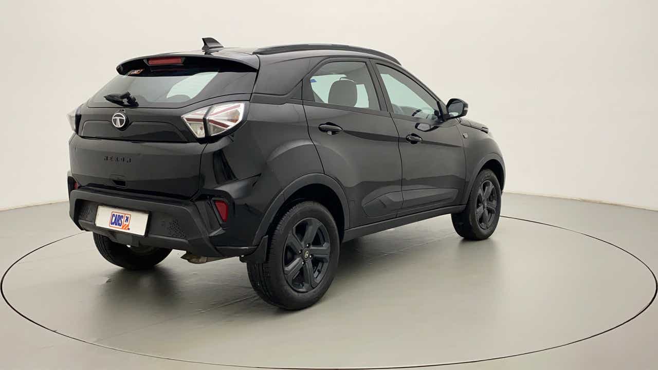 Rear three-quarter view of a Tata Nexon 2017-2023