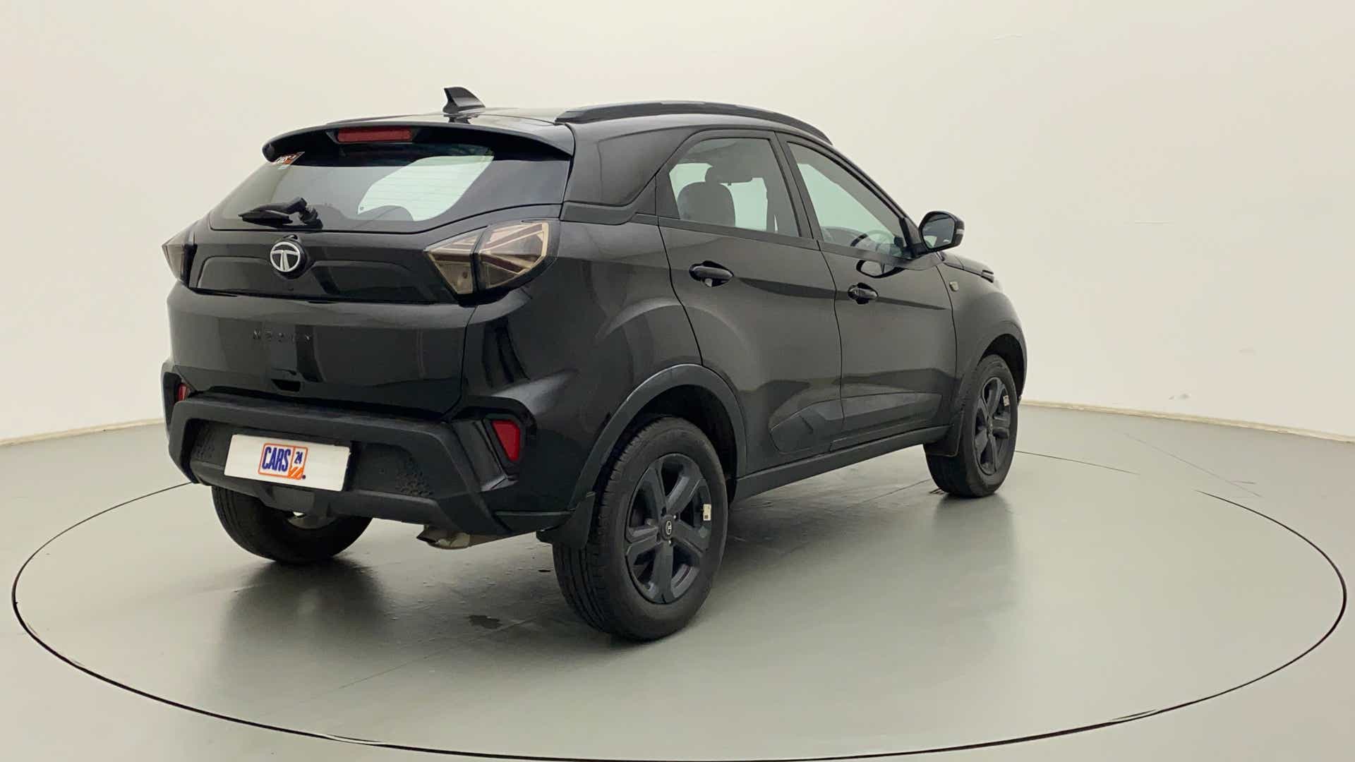 Rear three-quarter view of a Tata Nexon 2017-2023