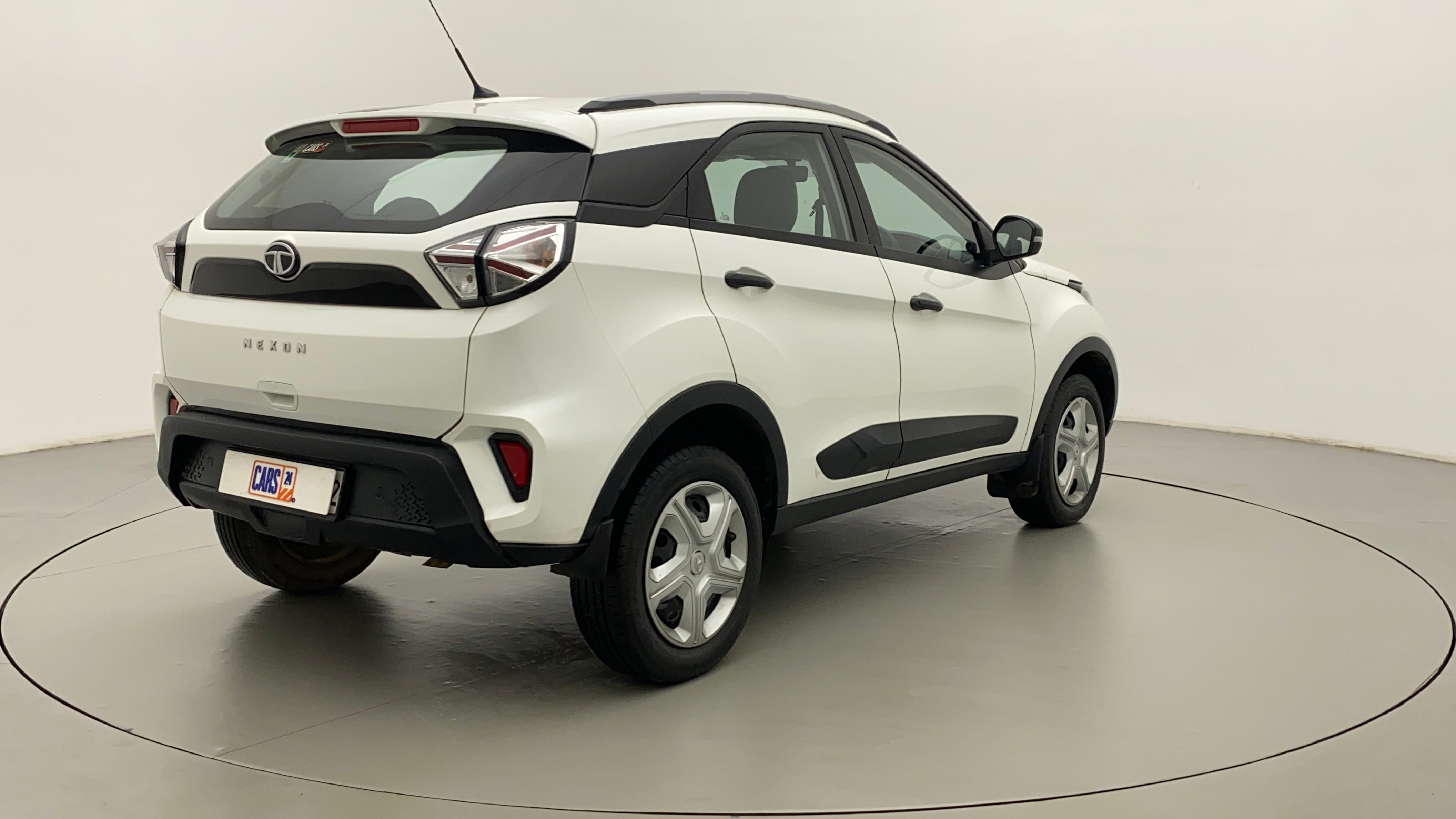 Rear three-quarter view of a Tata Nexon 2017-2023