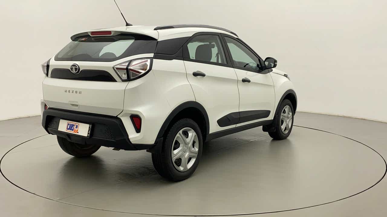 Rear three-quarter view of a Tata Nexon 2017-2023