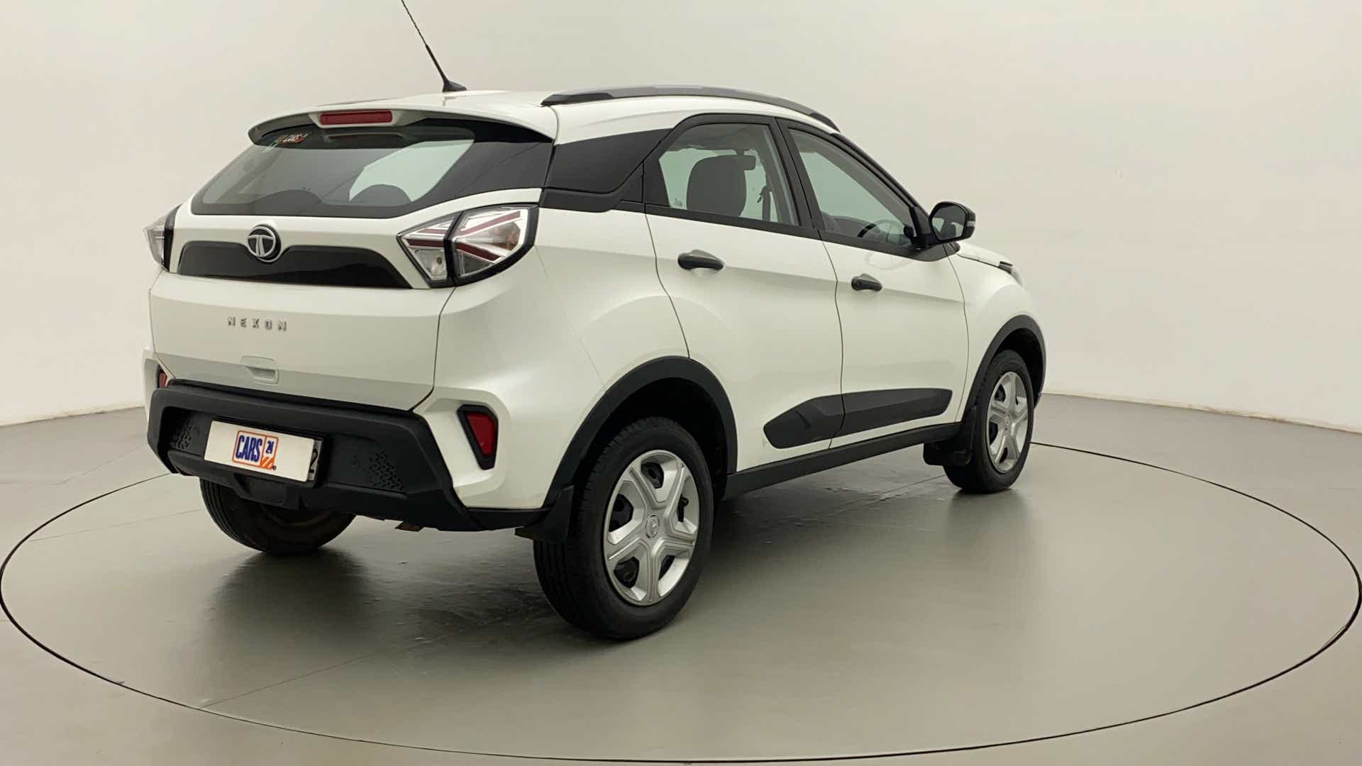 Rear three-quarter view of a Tata Nexon 2017-2023
