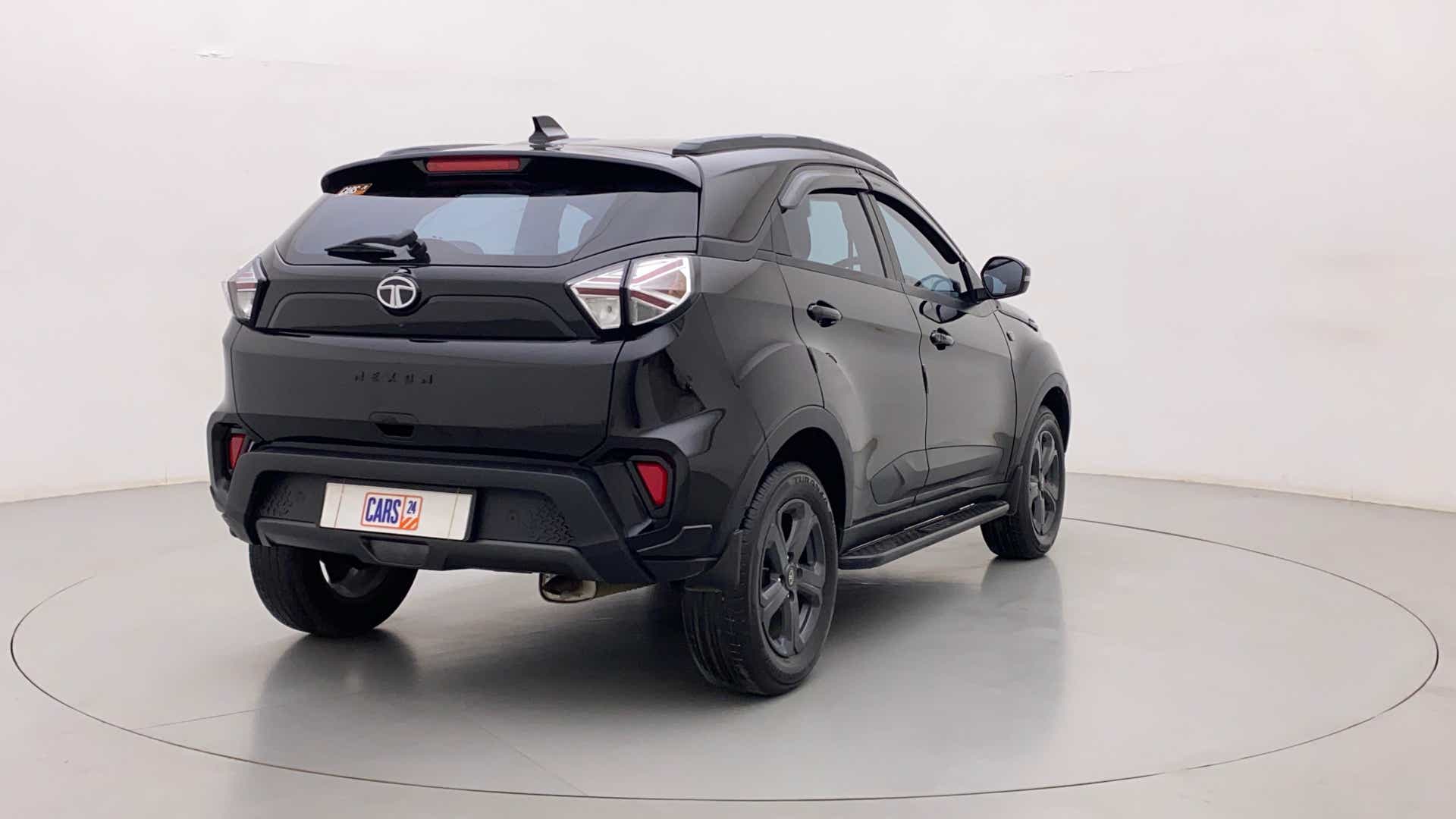Rear three-quarter of a Tata Nexon 2017-2023
