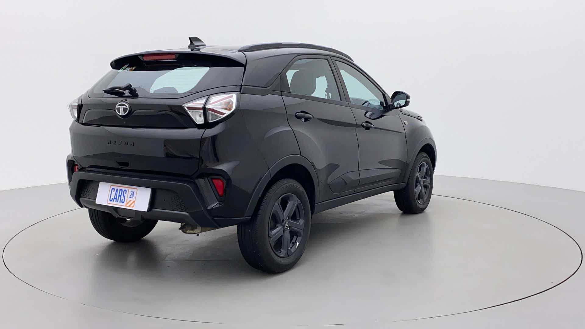 Rear three-quarter view of a Tata Nexon 2017-2023