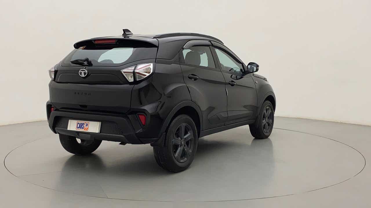 Rear three-quarter view of a Tata Nexon 2017-2023
