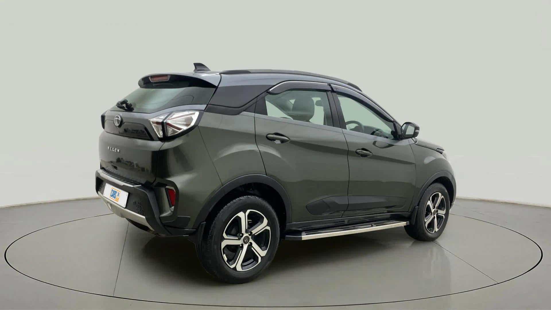 Rear three-quarter view of a Tata Nexon 2017-2023