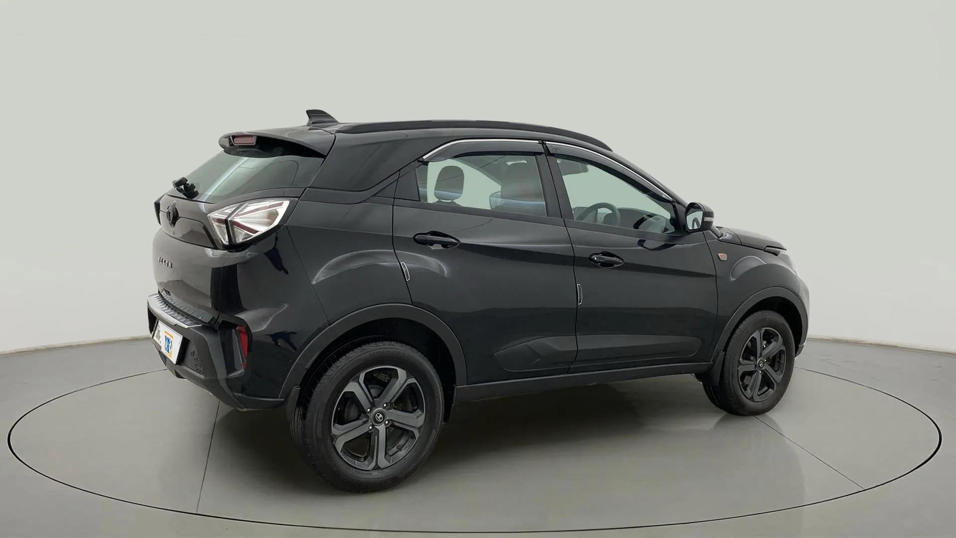 Rear three-quarter view of a Tata Nexon 2017-2023