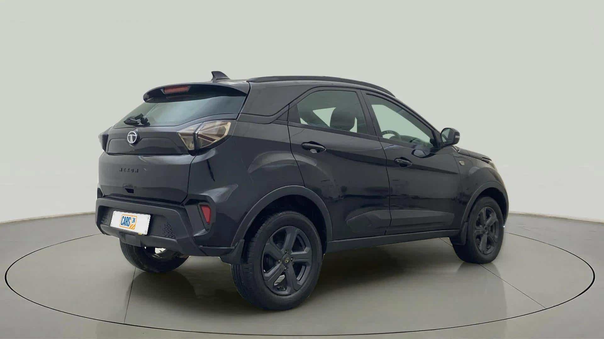 Rear three-quarter view of a Tata Nexon 2017-2023
