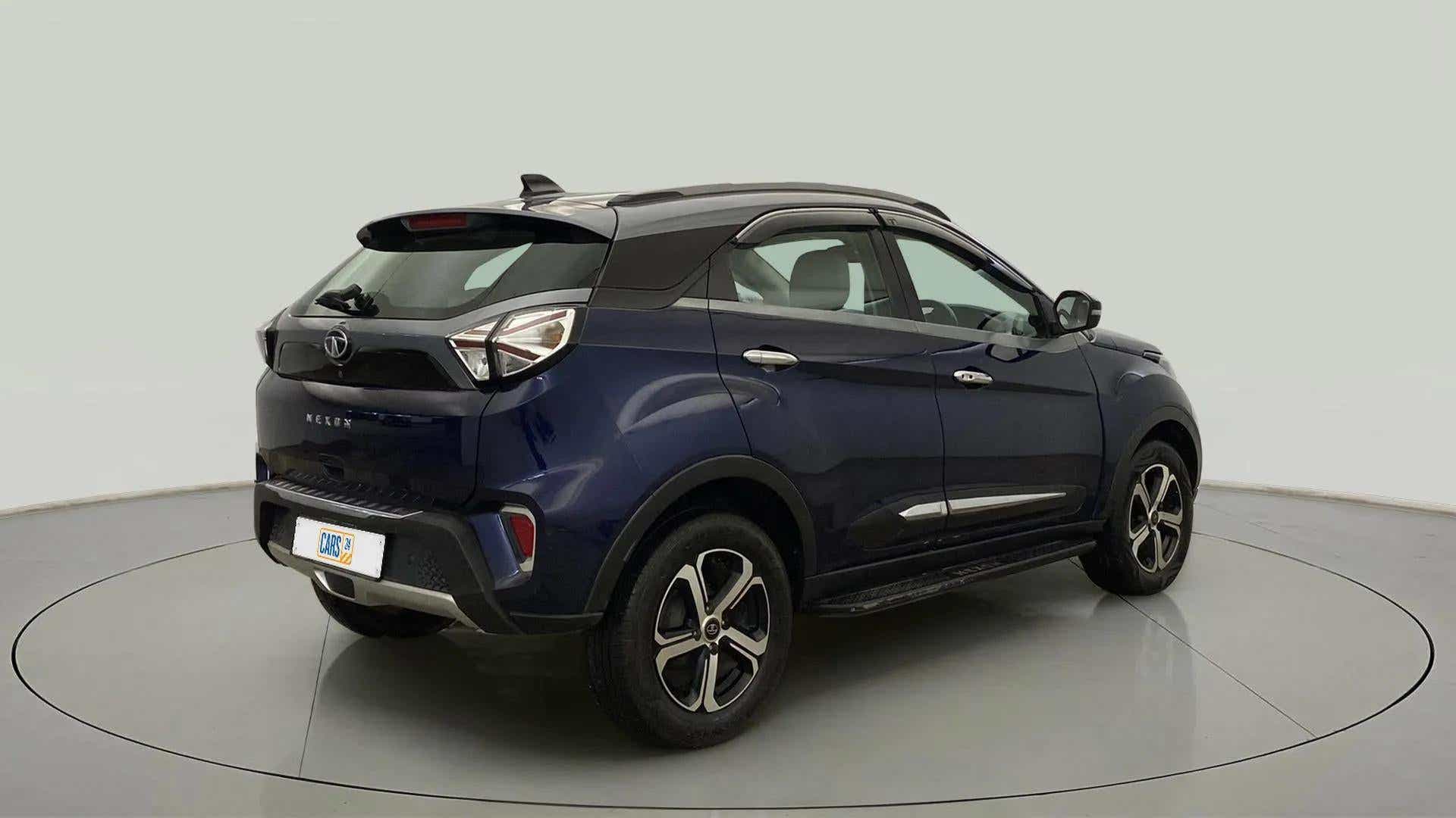 Rear three-quarter view of a Tata Nexon 2017-2023