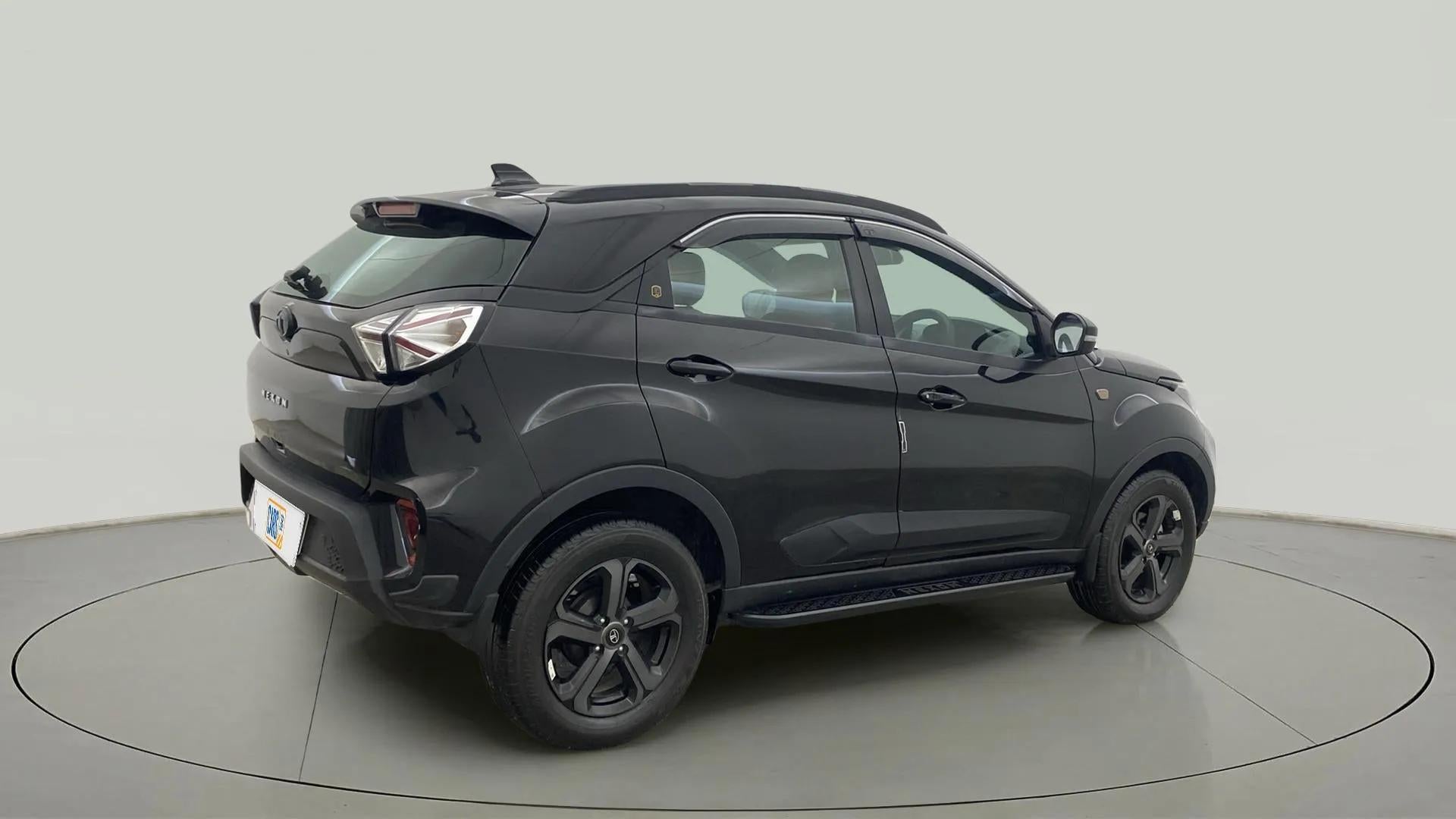 Rear three-quarter of a Tata Nexon 2017-2023