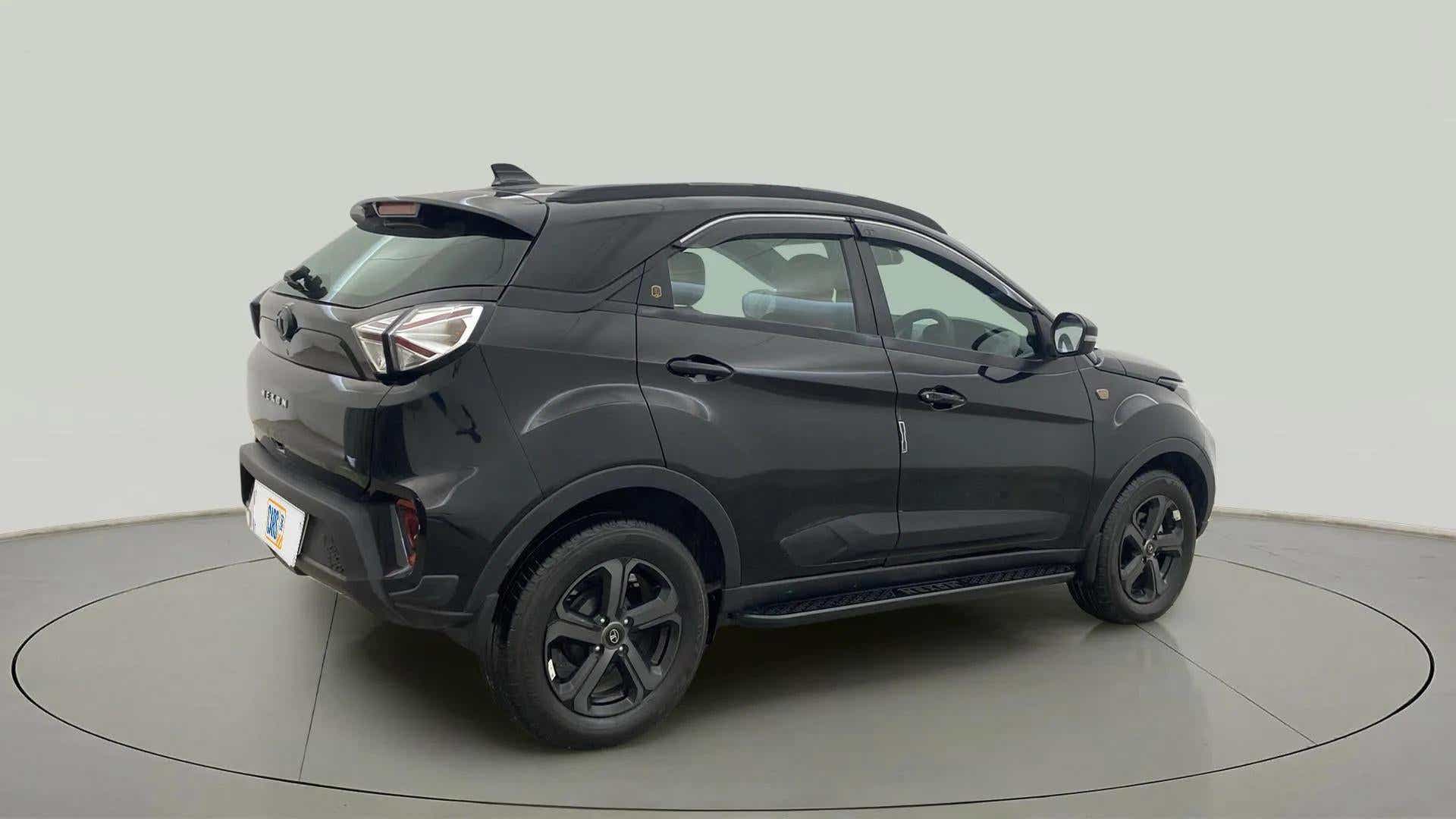 Rear three-quarter of a Tata Nexon 2017-2023
