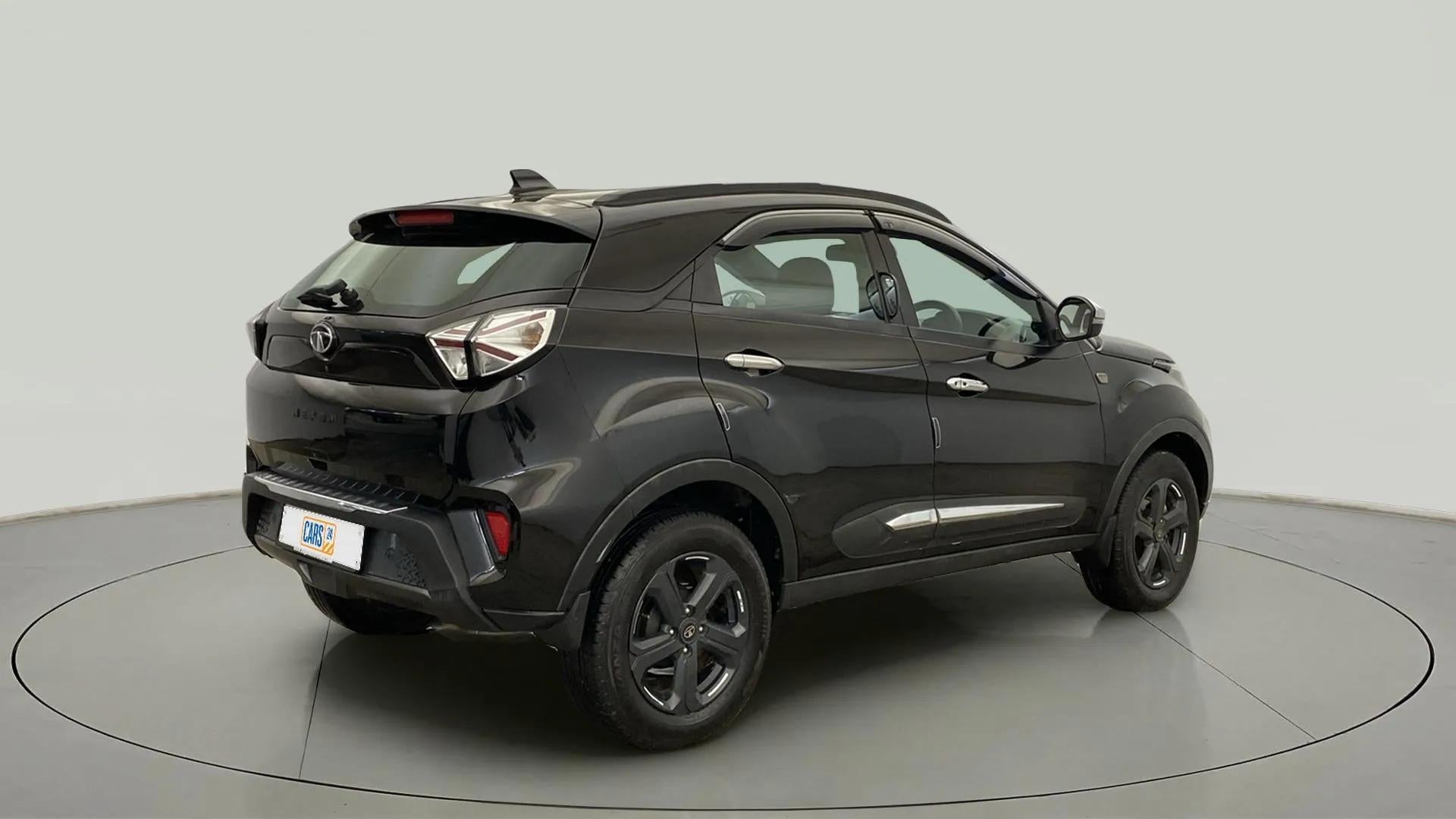 Rear three-quarter of a Tata Nexon 2017-2023