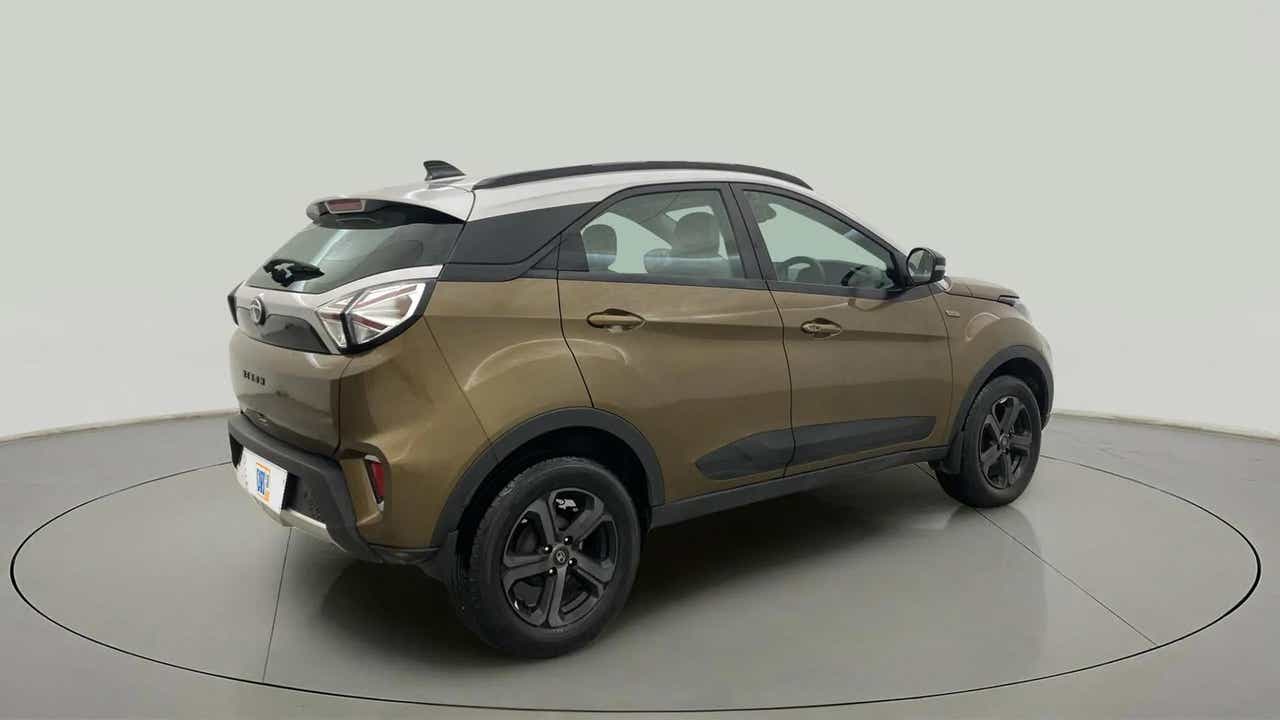 Rear three-quarter view of a Tata Nexon 2017-2023