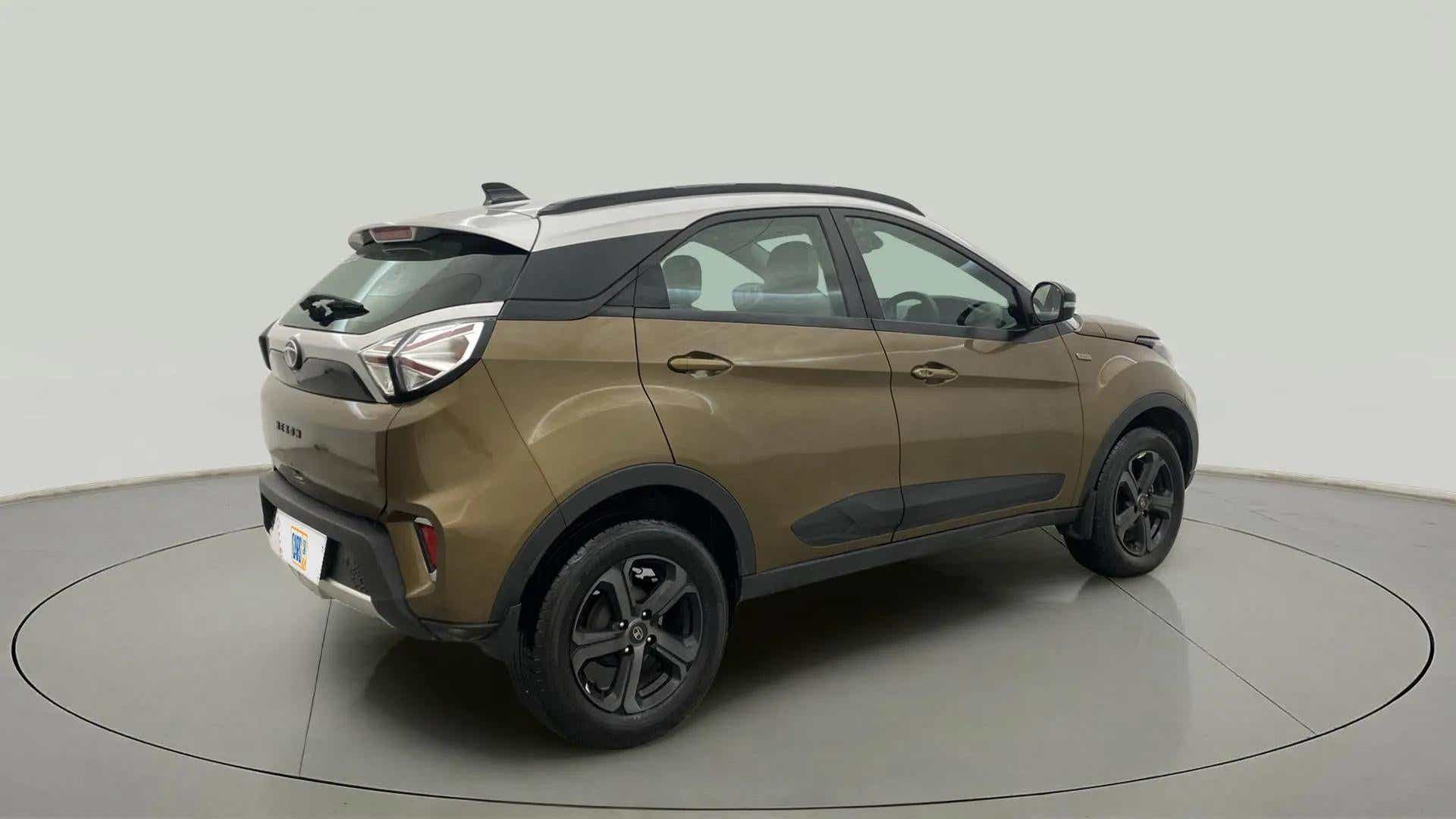 Rear three-quarter view of a Tata Nexon 2017-2023
